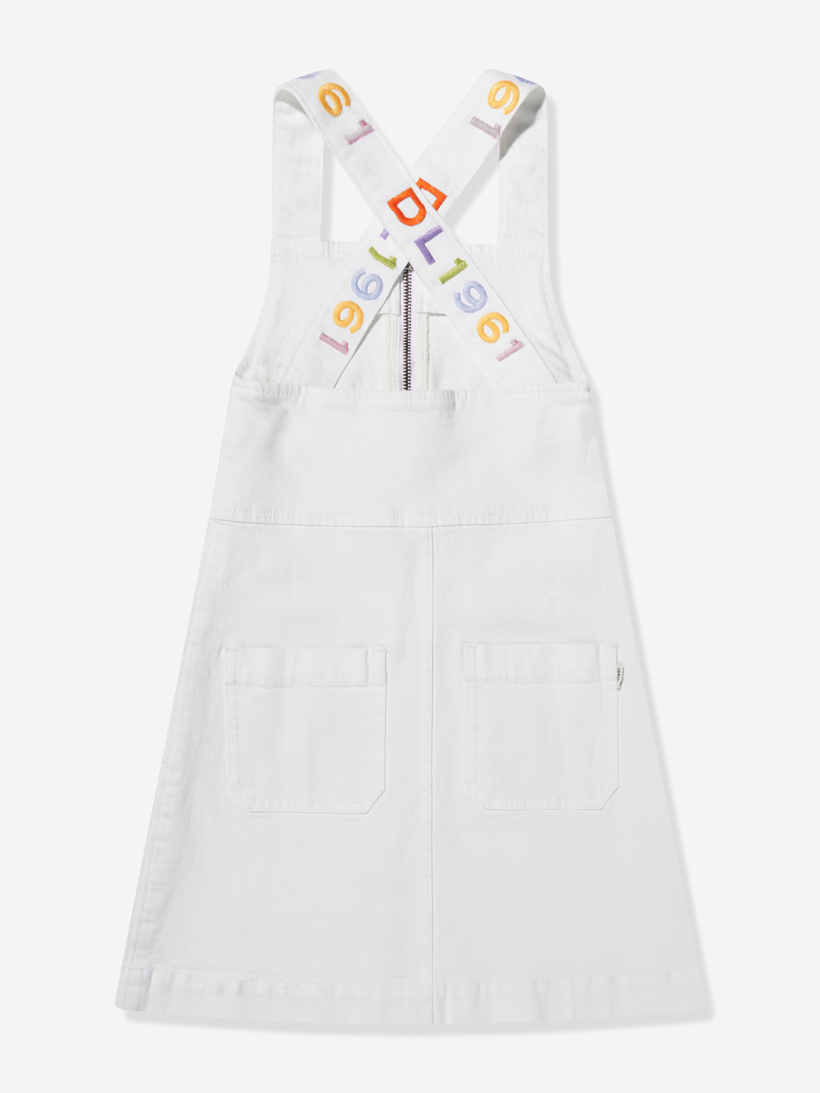 DL1961 Girls Penelope Pinafore Dress in White