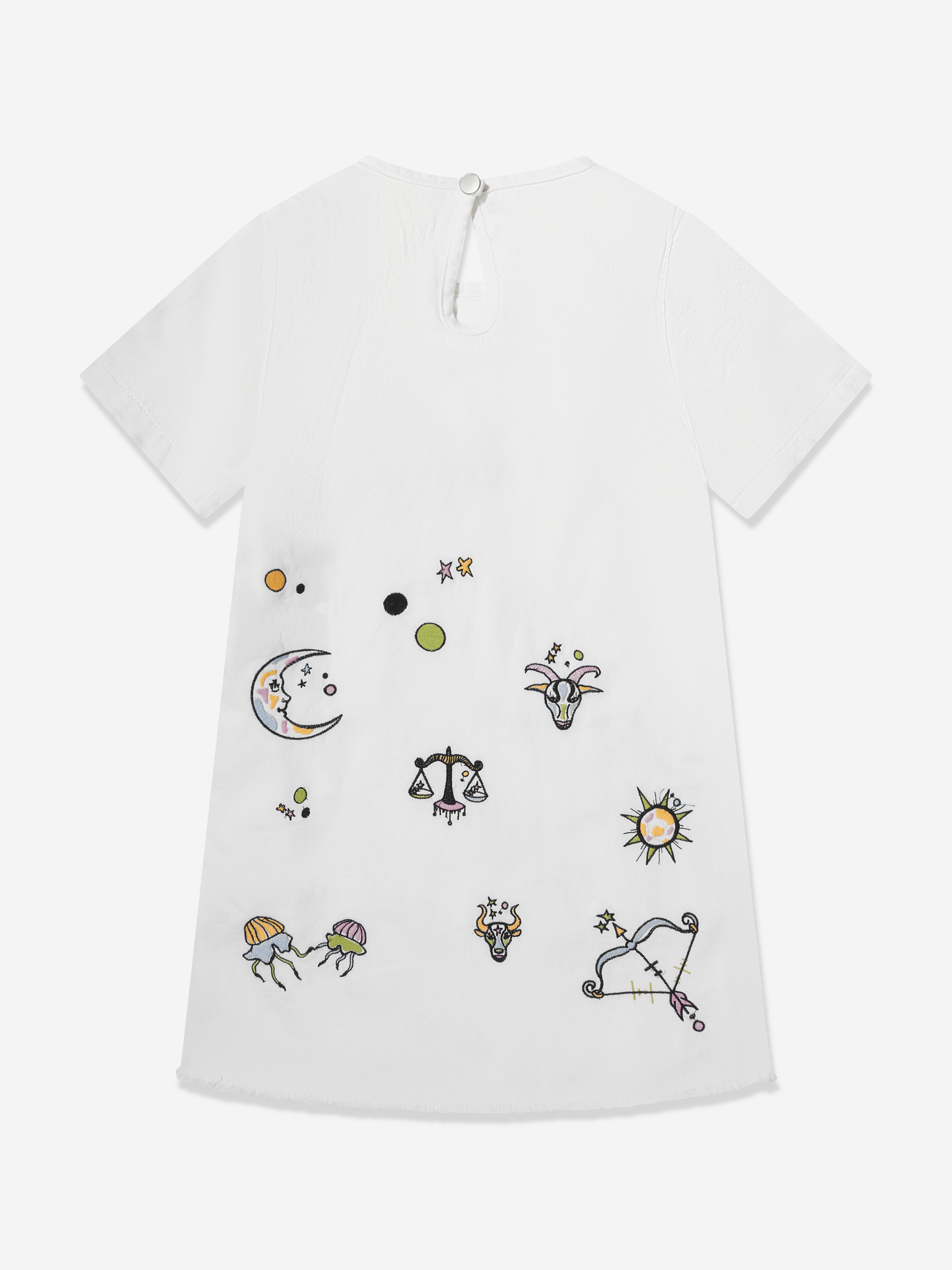 DL1961 Girls Kiki Star Signs T-Shirt Dress in White