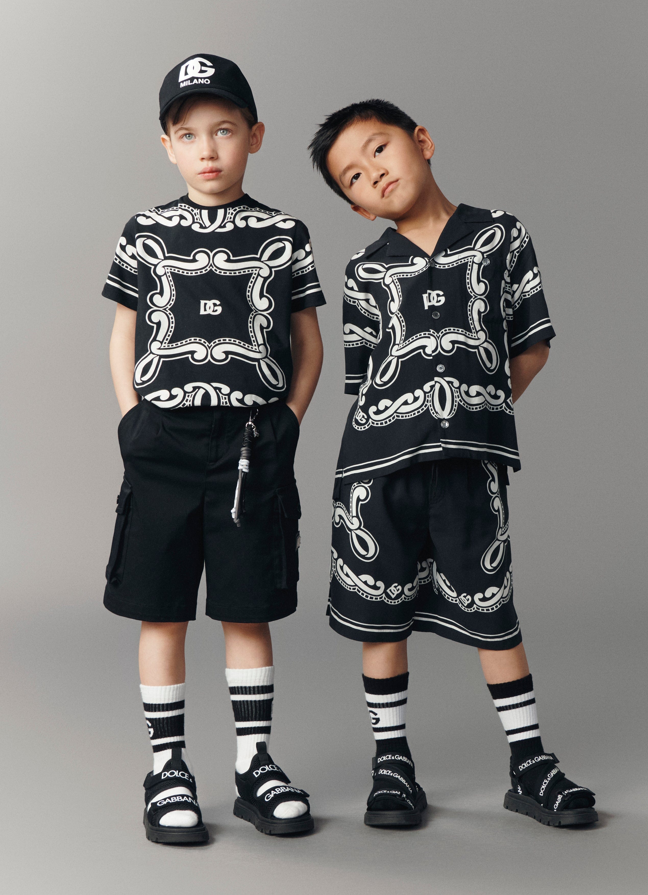 Dolce & Gabbana Boys Bandana Bermuda Shorts in Black