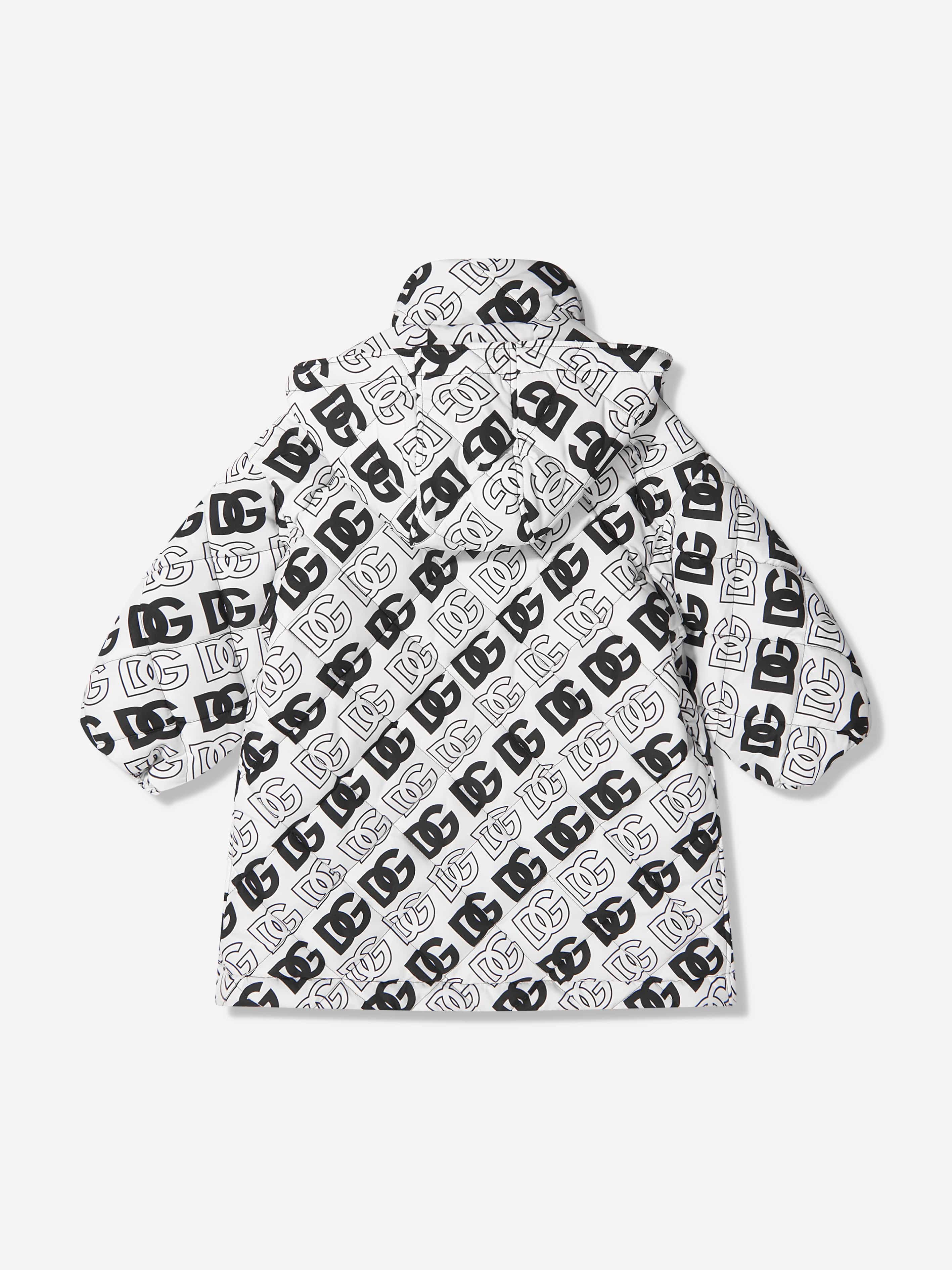 Dolce & Gabbana Kids All Over Logo Print Hooded Jacket