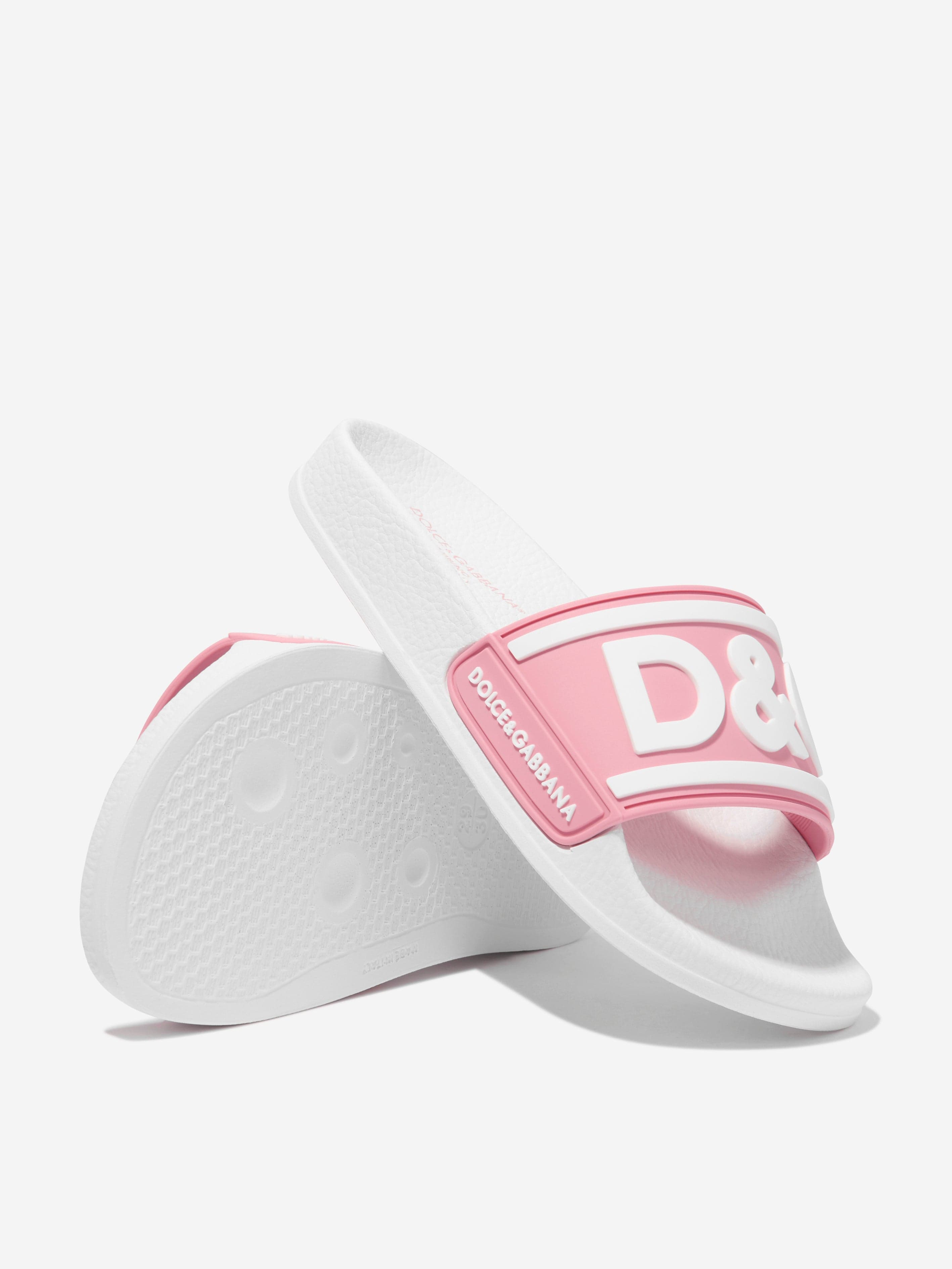 Dolce & Gabbana Girls Logo Sliders in Pink