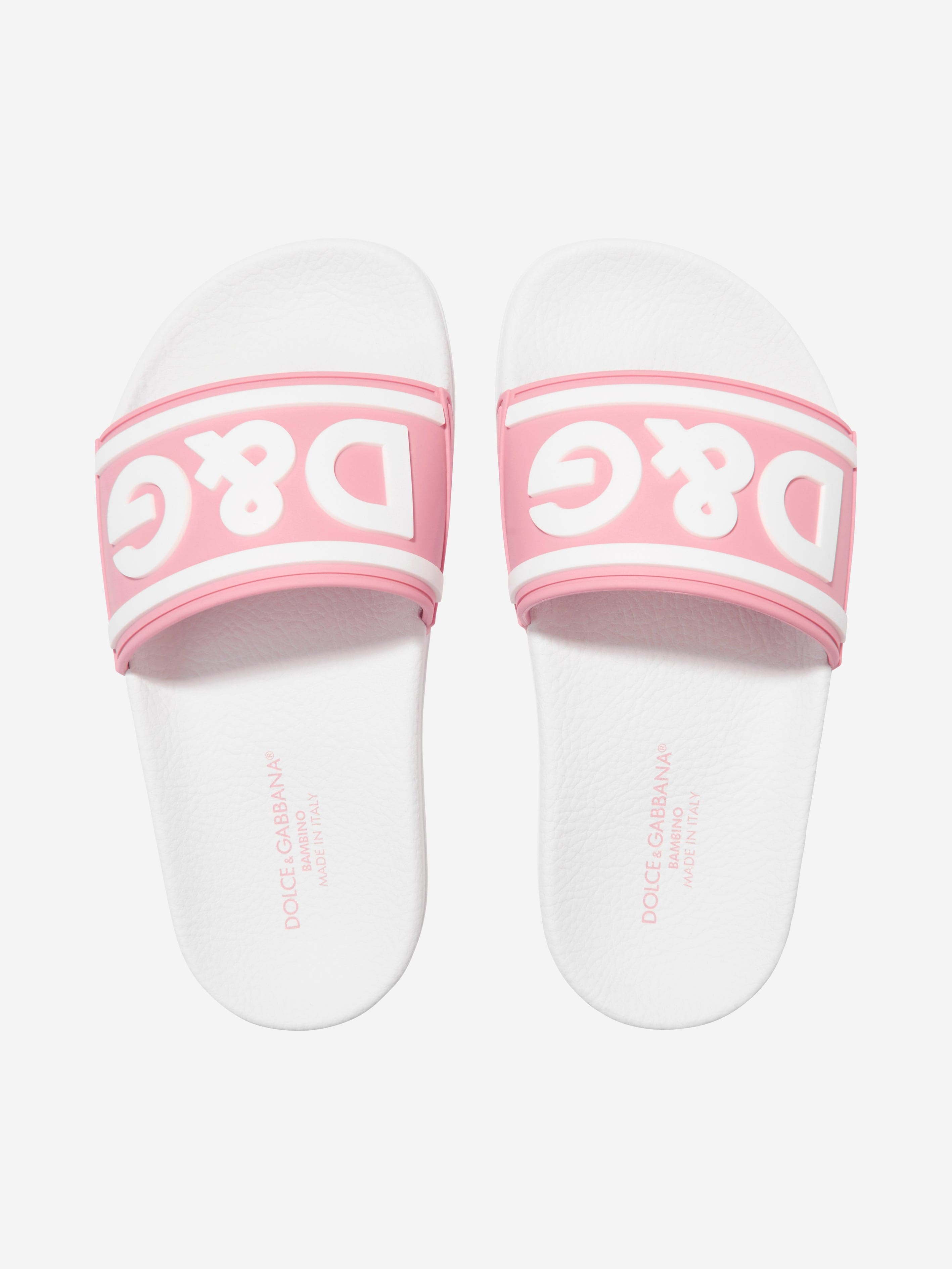 Dolce & Gabbana Girls Logo Sliders in Pink