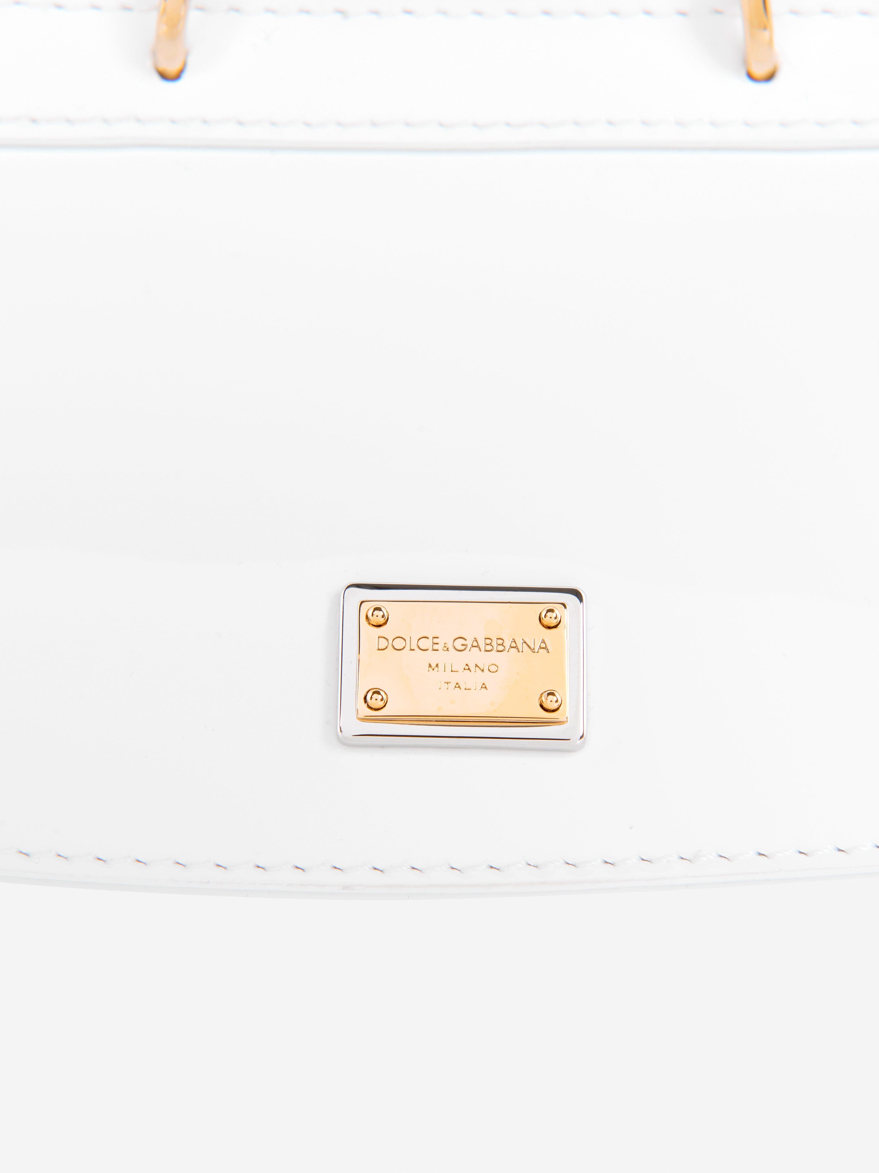 Dolce & Gabbana Girls Patent Leather Branded Shoulder Bag (H: 14cm)