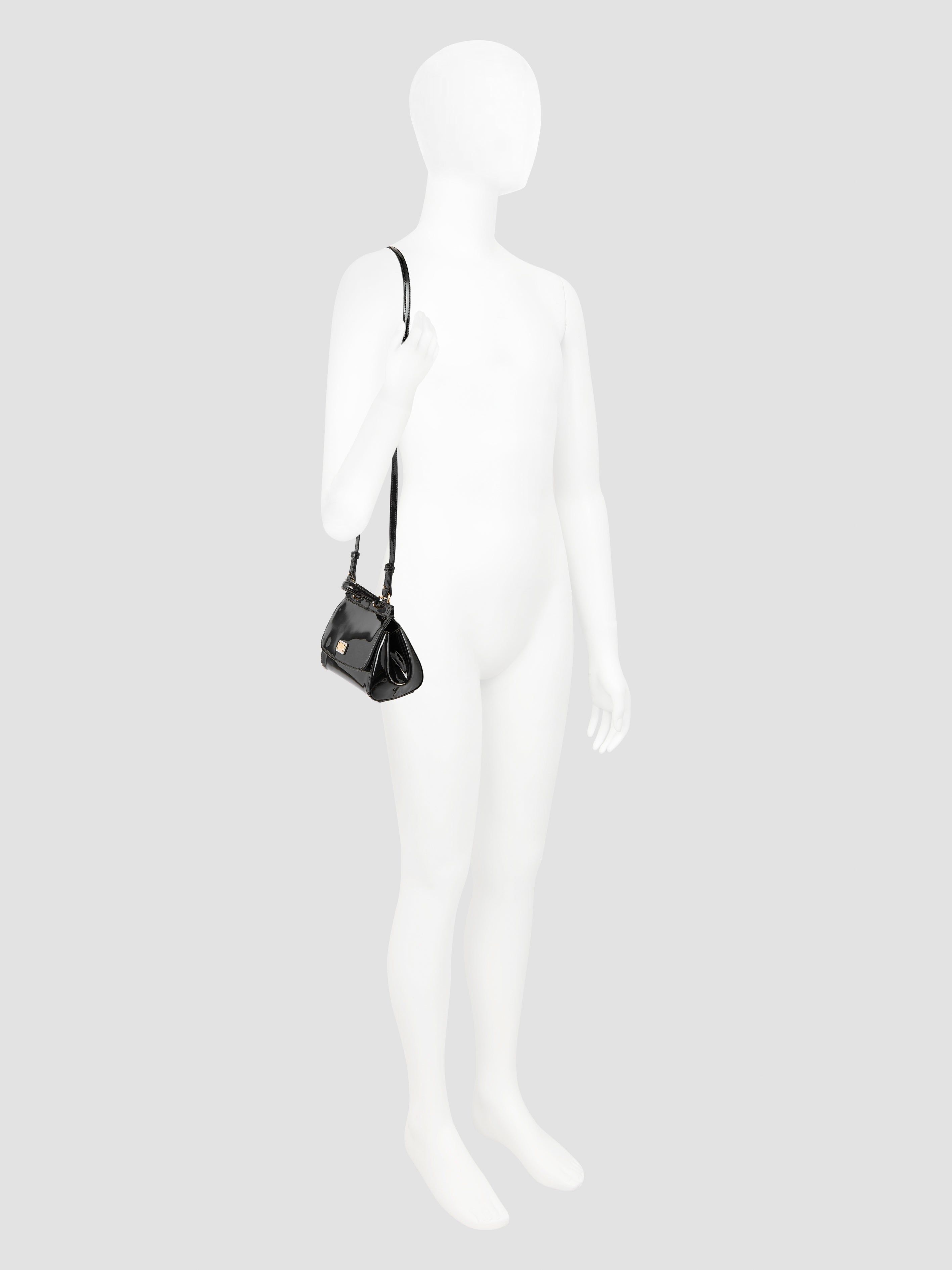 Dolce & Gabbana Girls Patent Leather Handbag in Black
