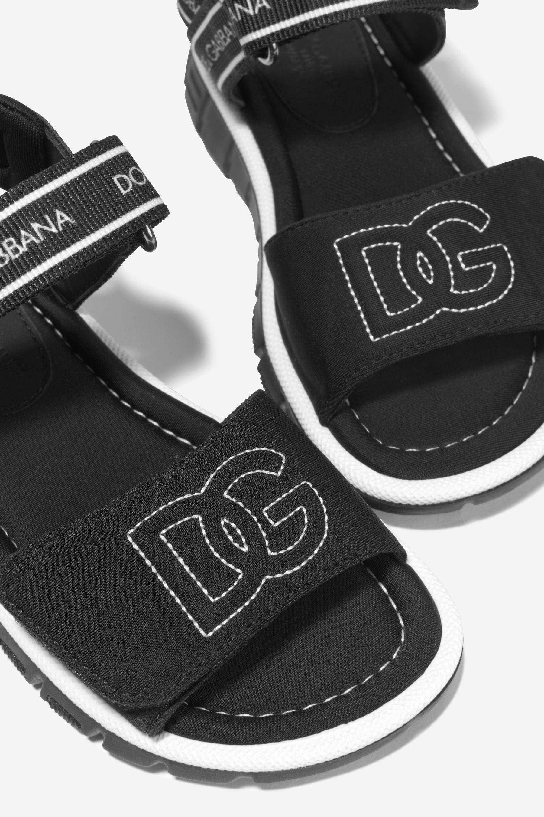 Dolce & Gabbana Boys Logo Strap Sandals in Black