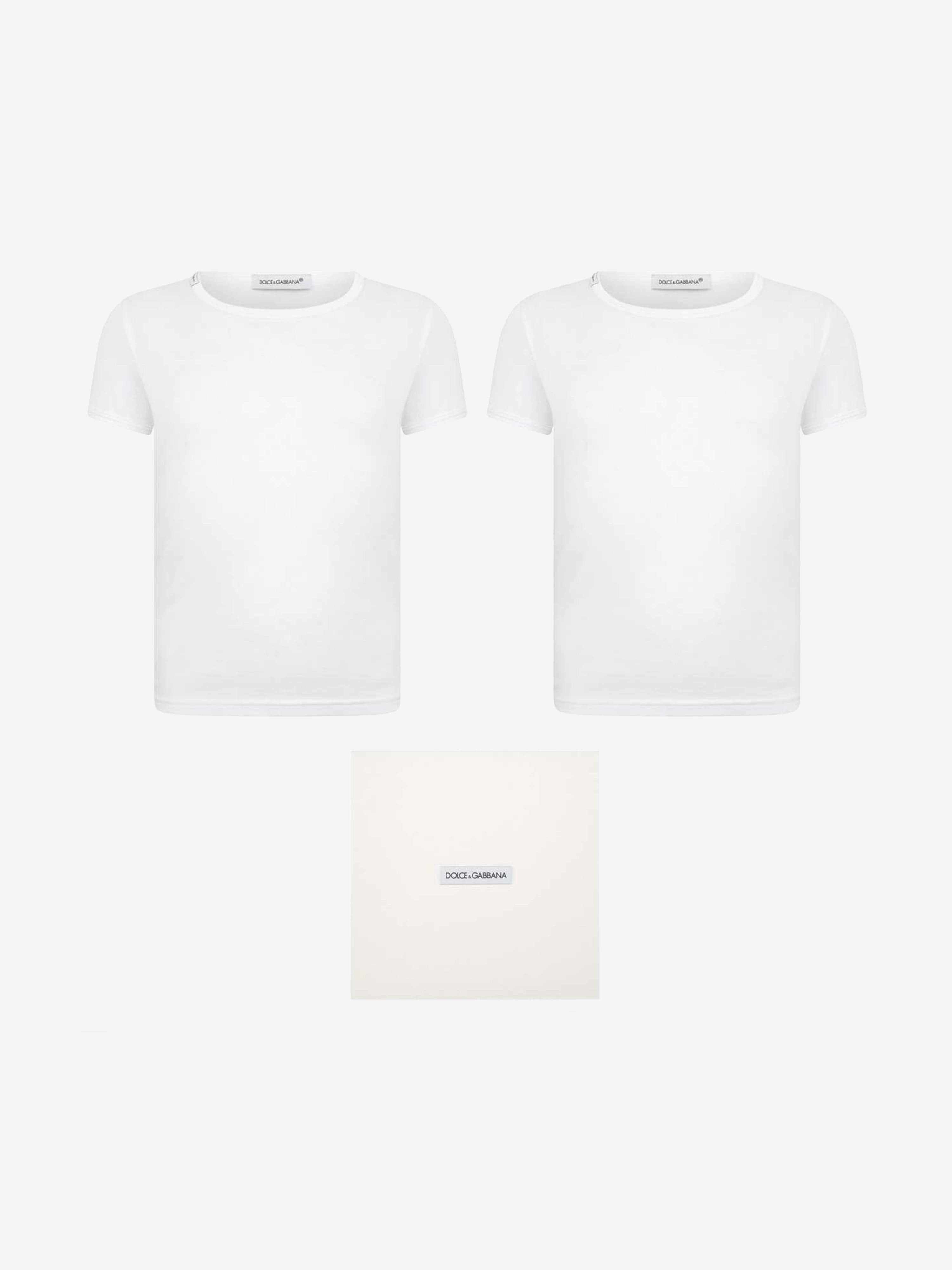 Dolce & Gabbana Boys 2 Pack T-Shirt Set in White