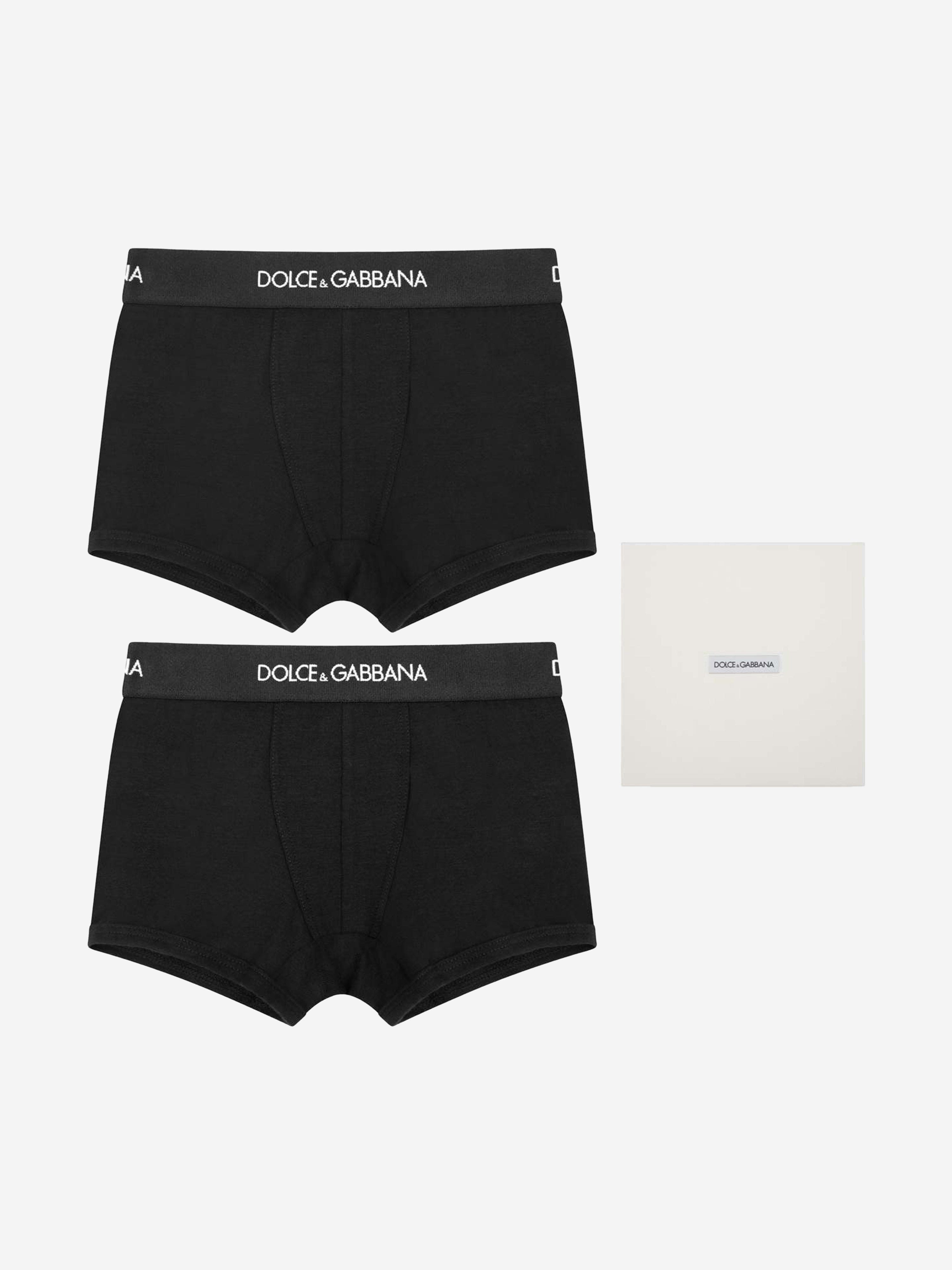 Dolce & Gabbana Boys Boxer Shorts Set (2 Pack) in Black