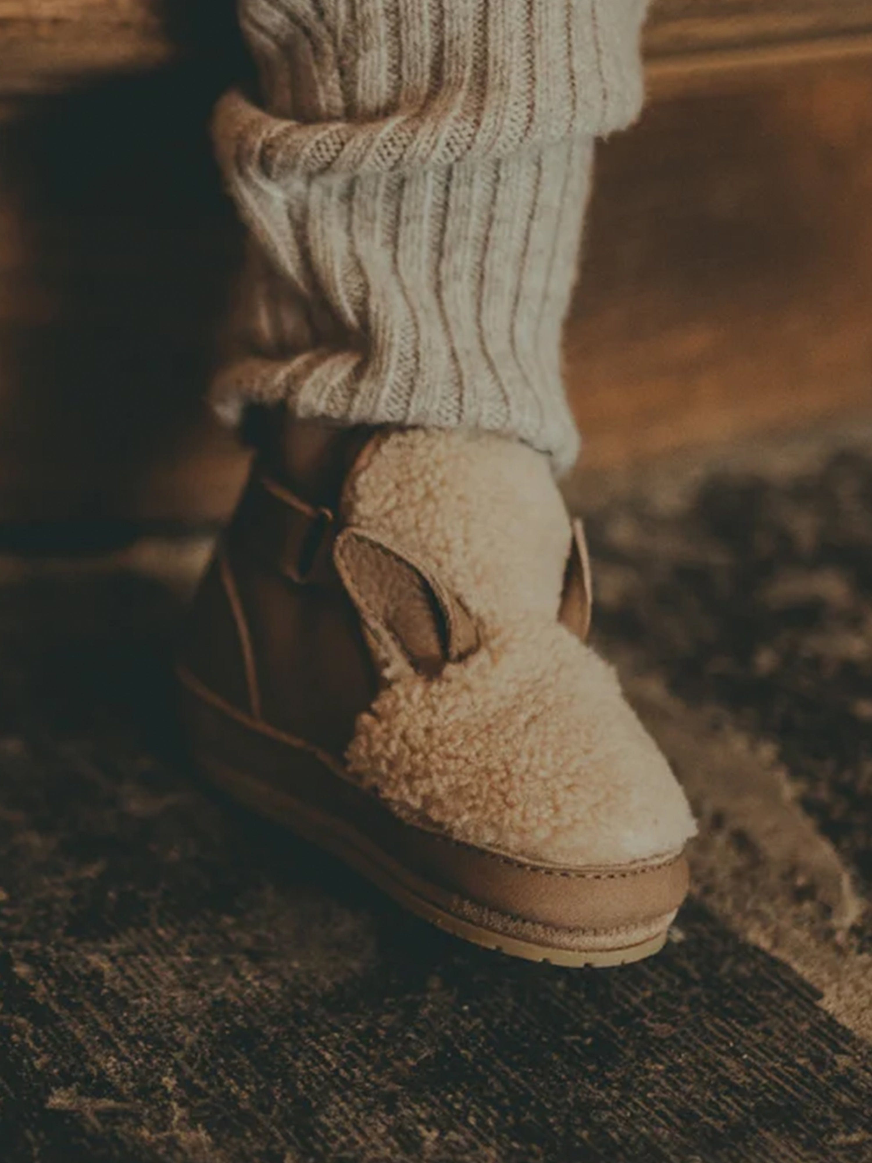 Baby Richy Alpaca Booties in Beige