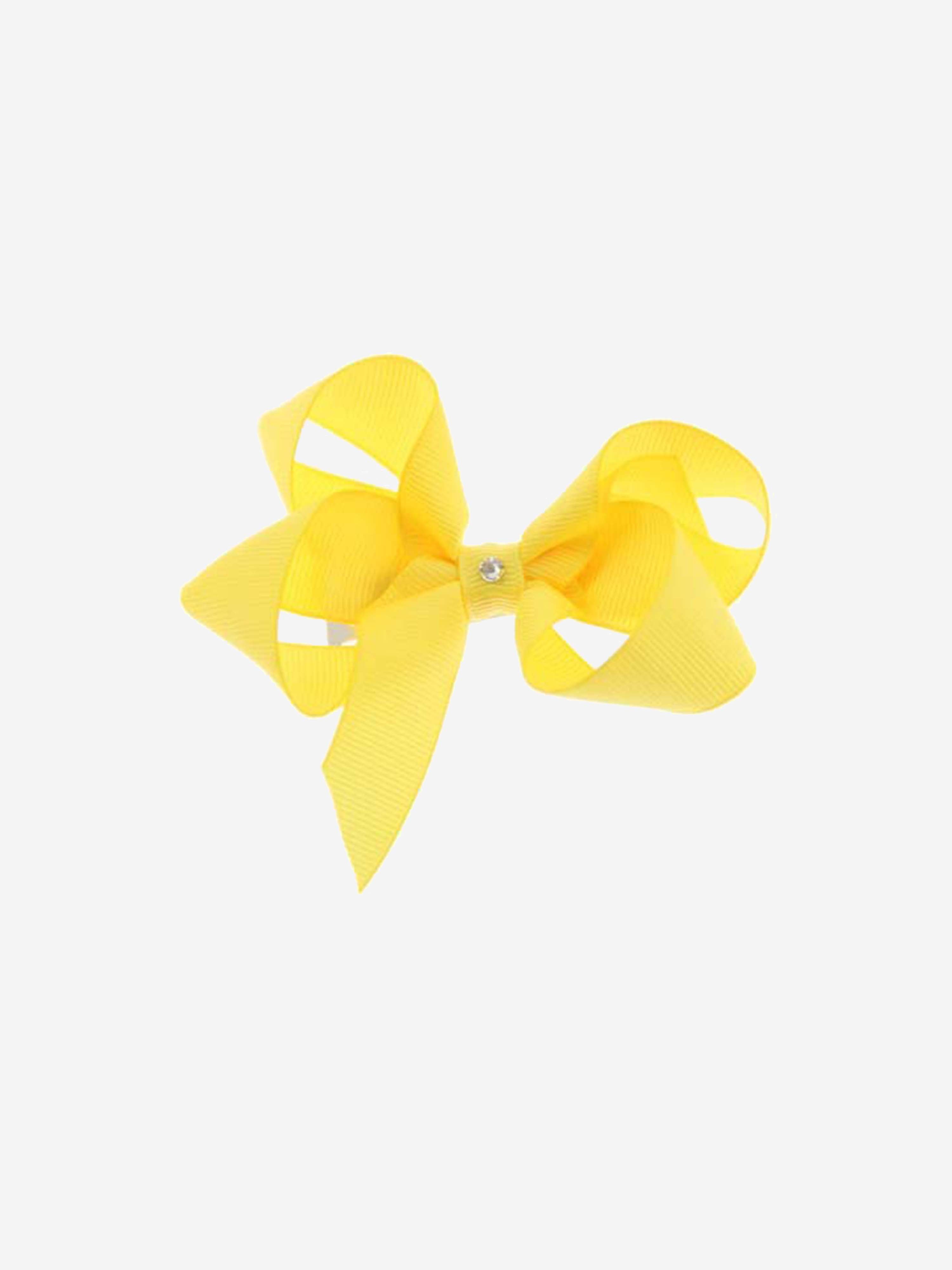 Dotty Daydreams Girls Bright Yellow Bow Hairclip