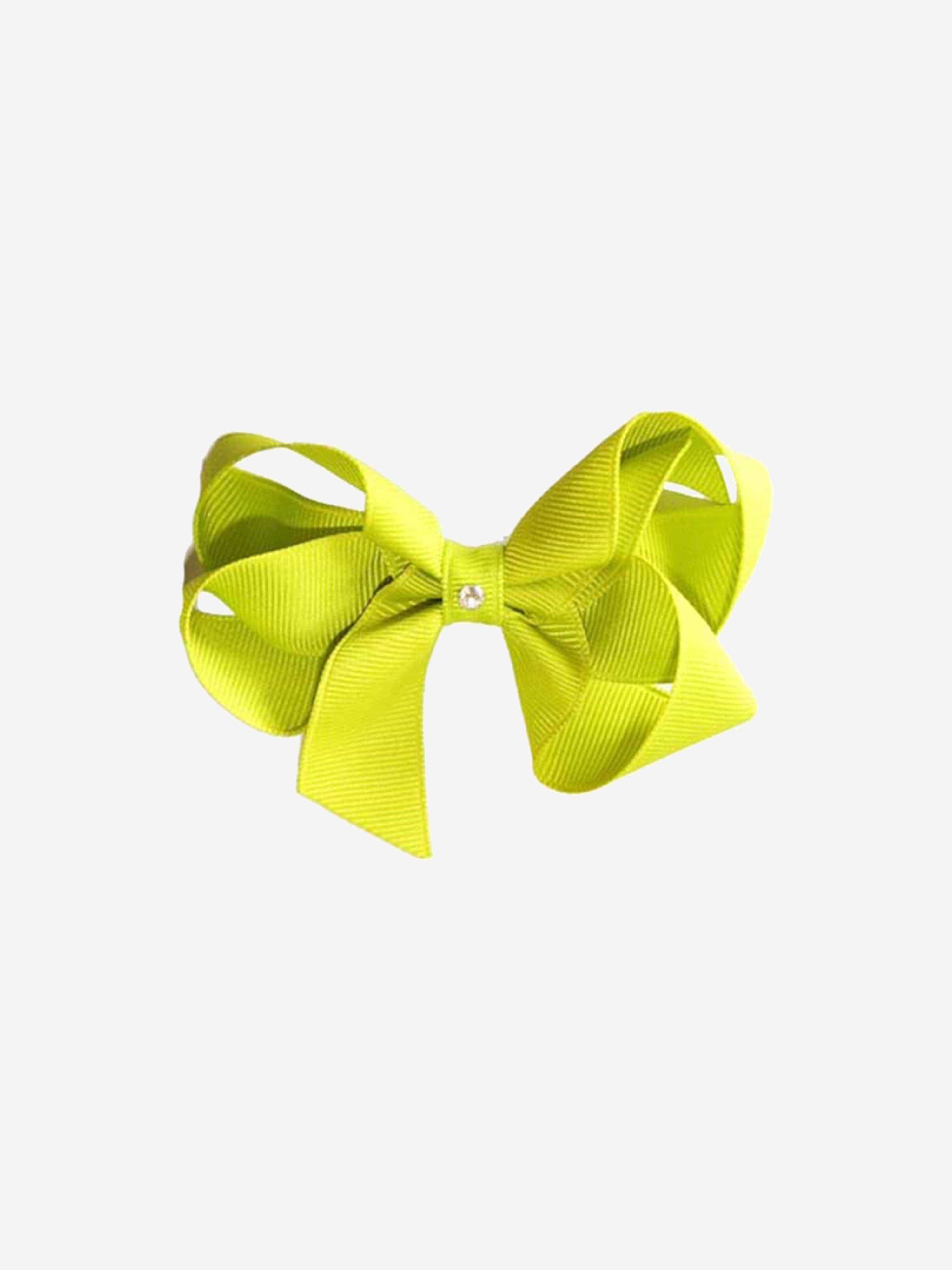 Dotty Daydreams Girls Neon Yellow Bow Hairclip