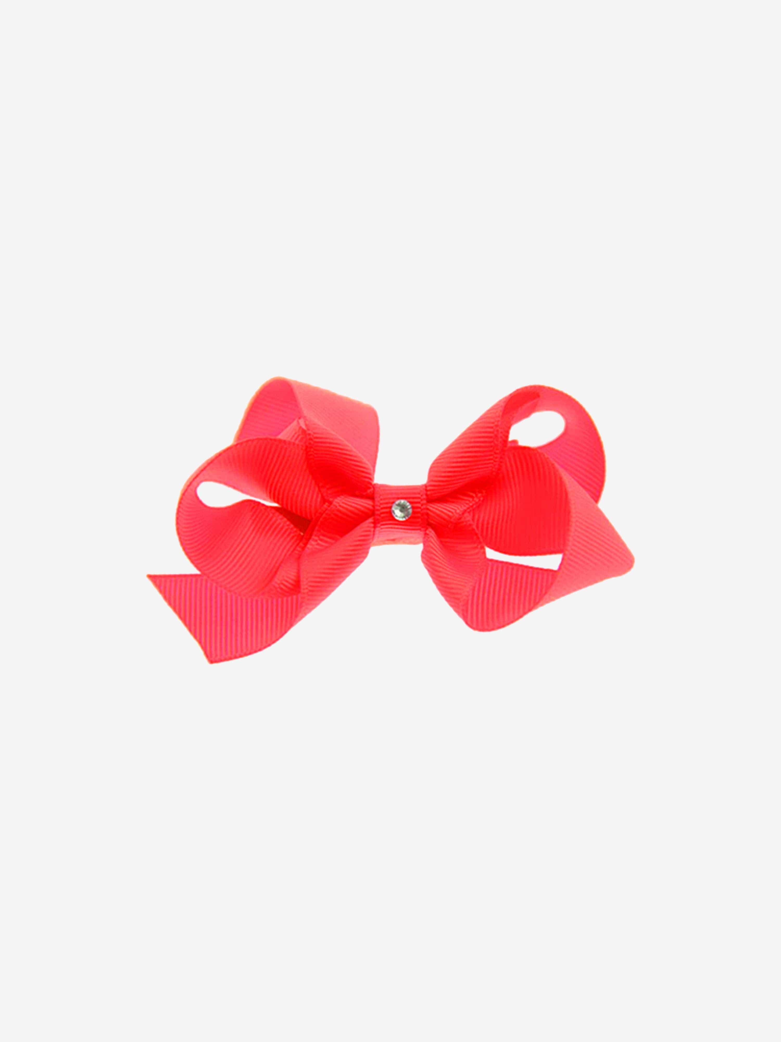 Dotty Daydreams Girls Raspberry Bow Hairclip