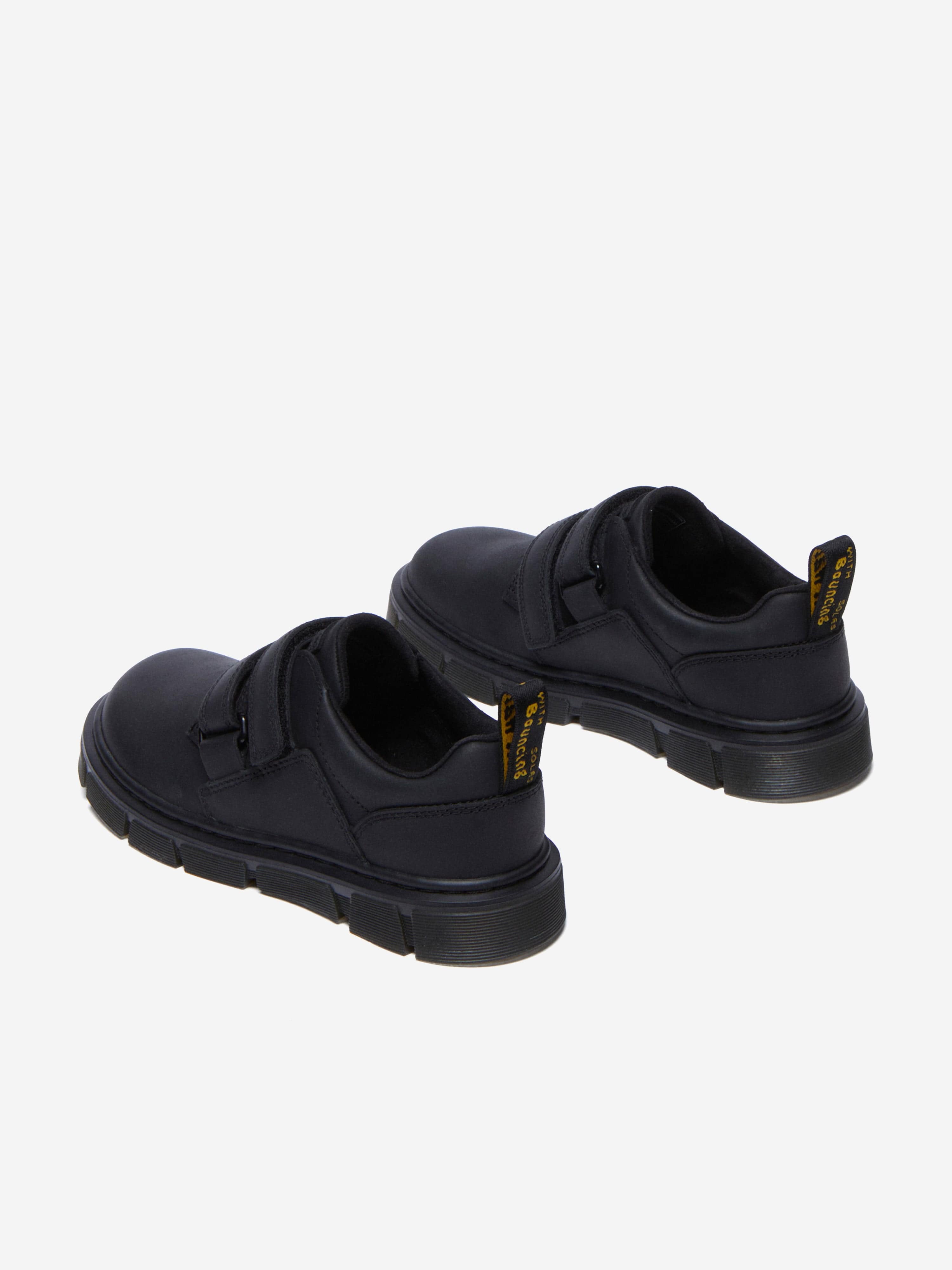 Dr Martens Boys Raffe Leather Strap Shoes in Black