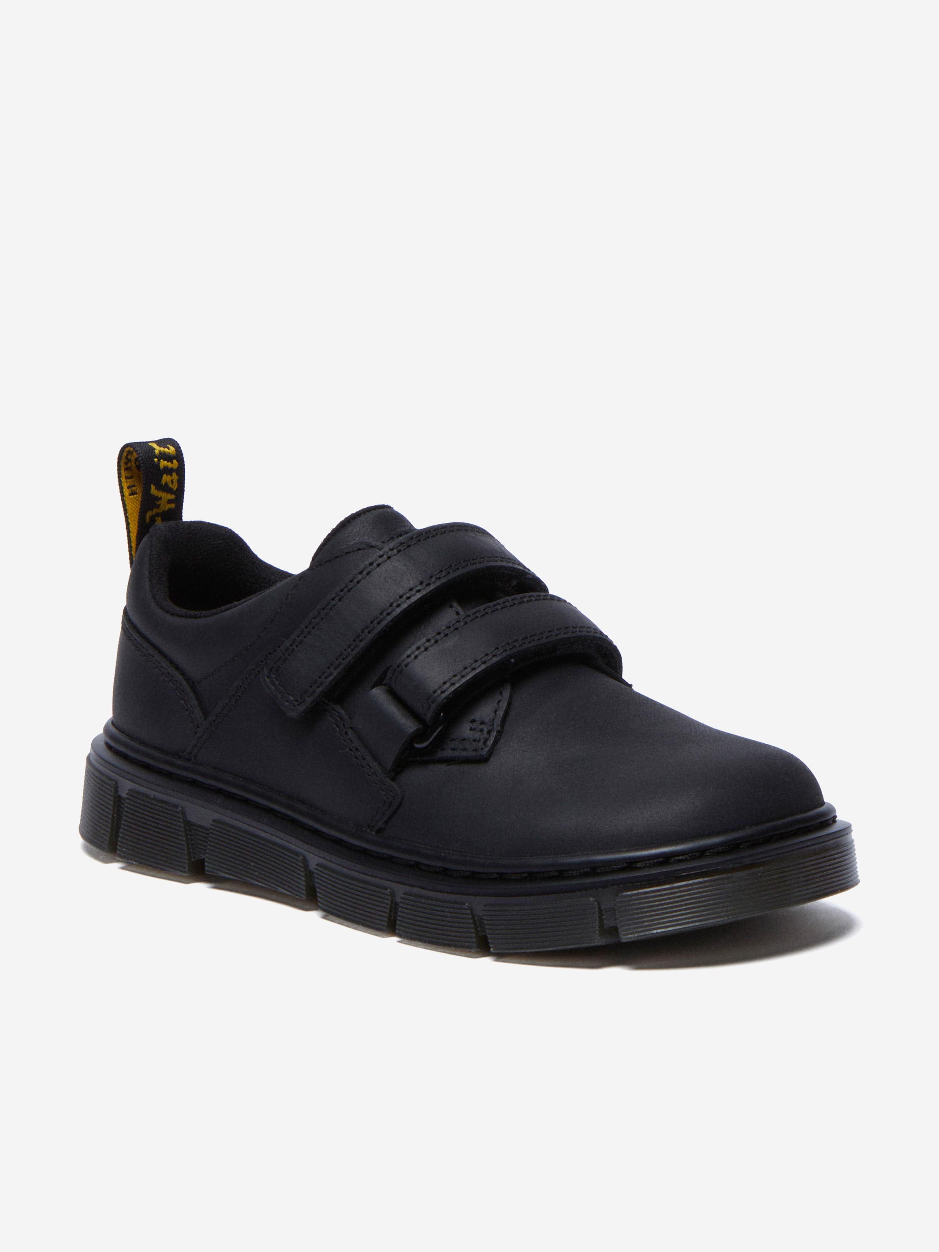 Dr Martens Boys Raffe Leather Strap Shoes in Black