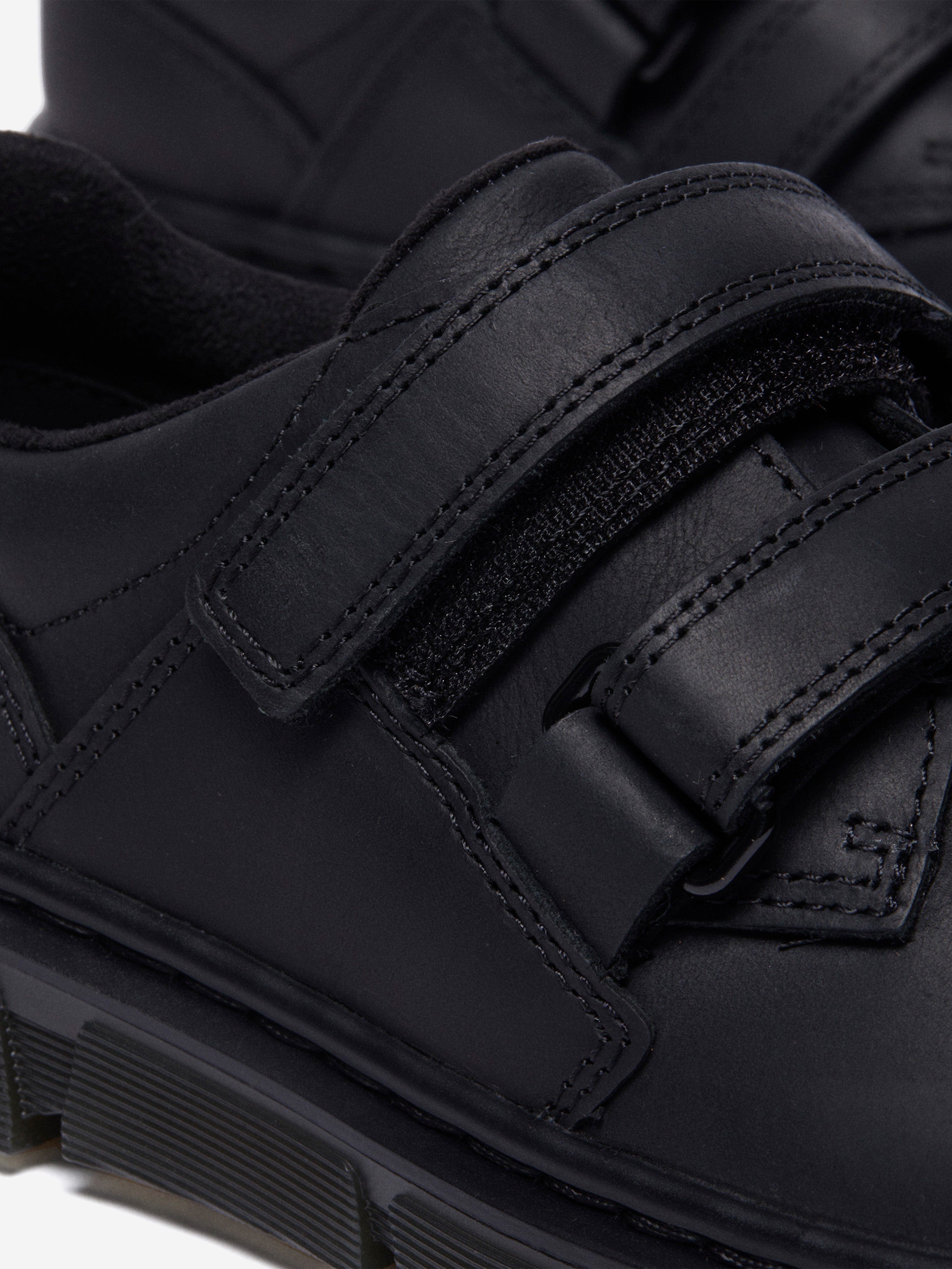 Dr Martens Boys Raffe Leather Strap Shoes in Black