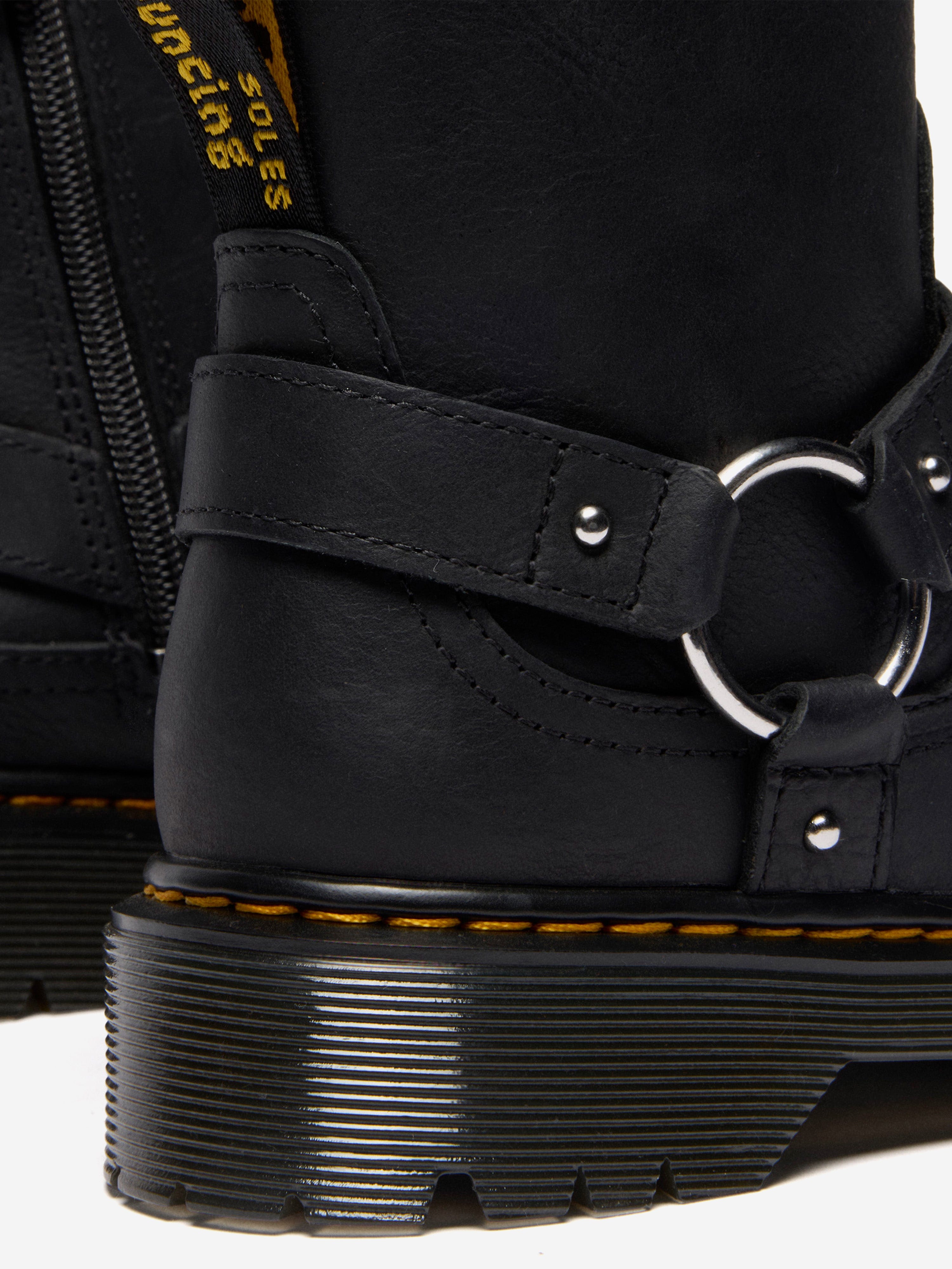 Dr Martens Kids Genaya Leather Rigger Boots in Black