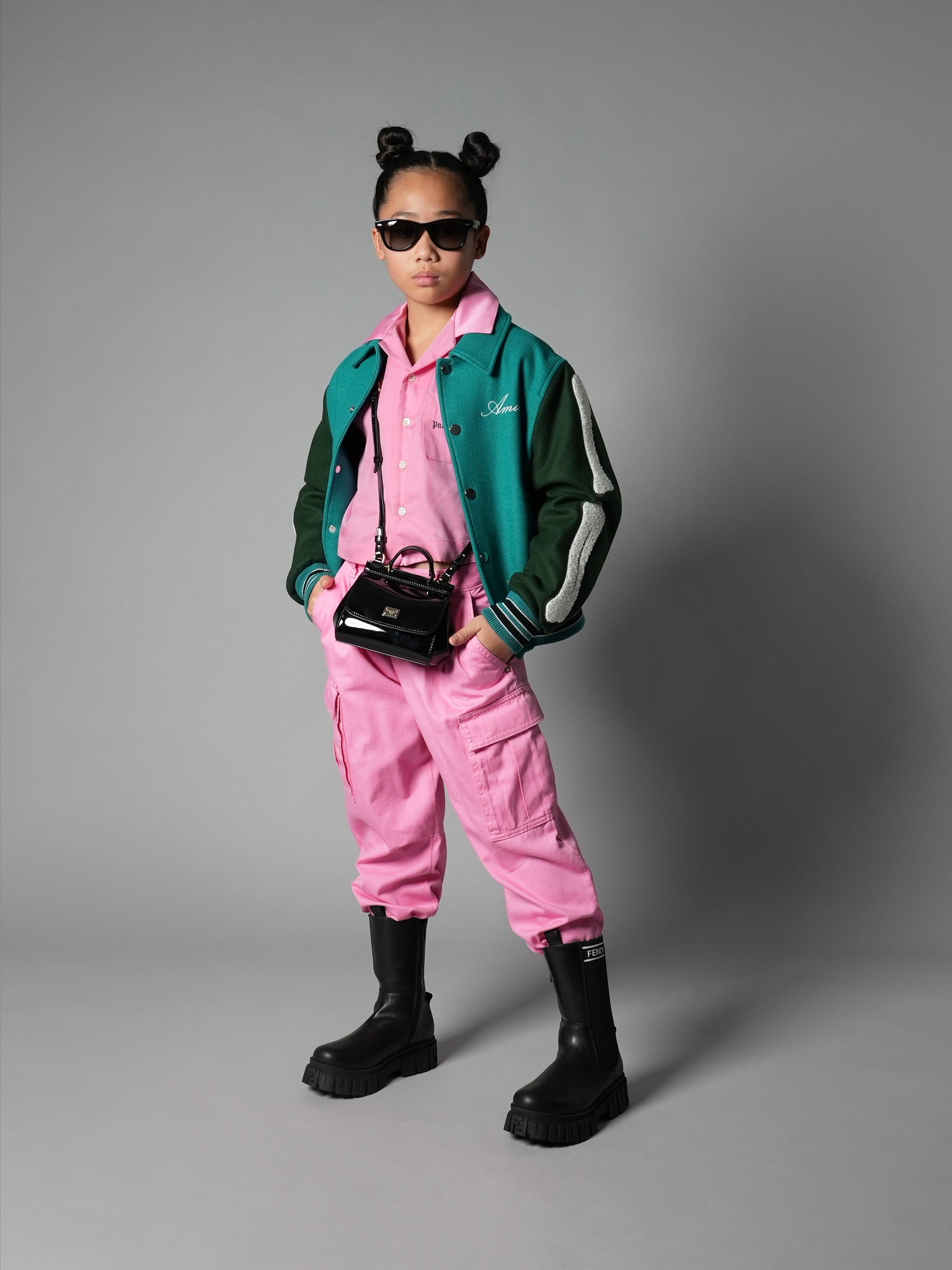 Versace Girls Cargo Trousers in Pink