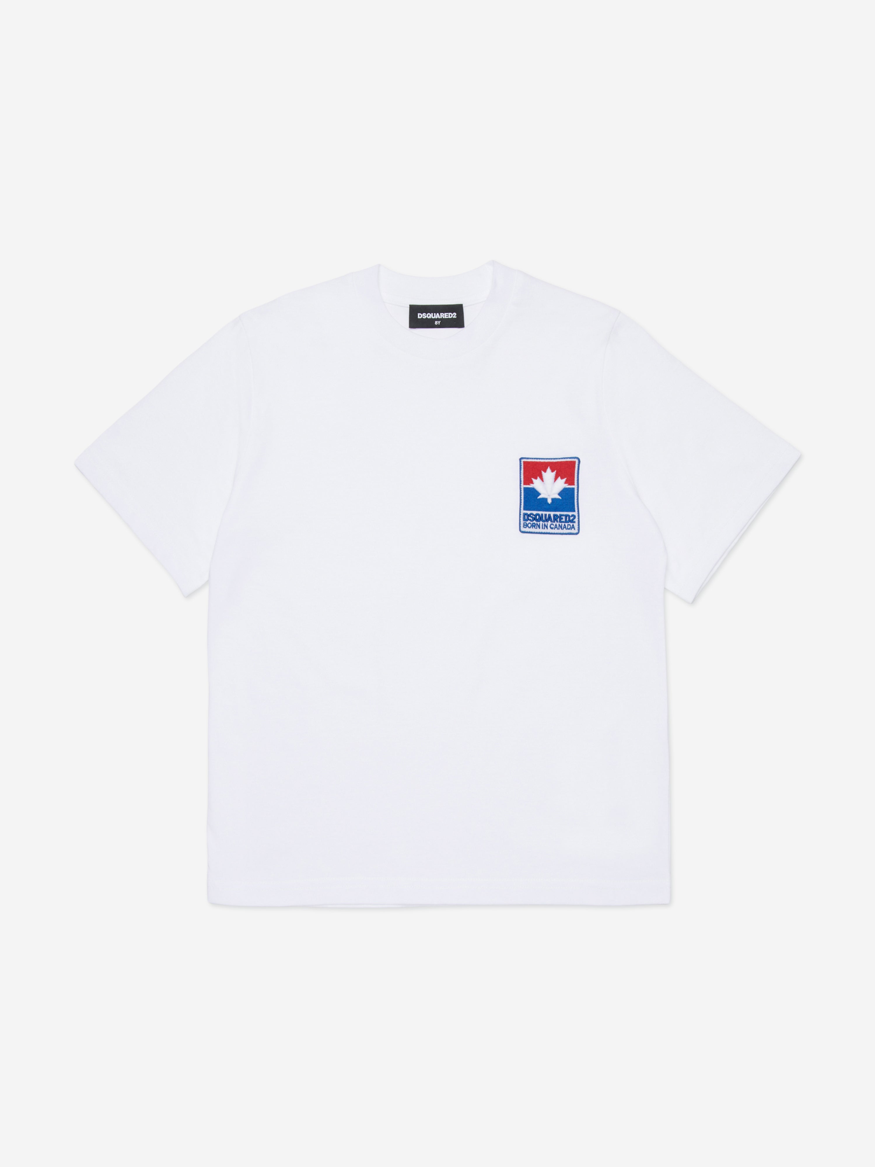 Dsquared2 Kids Maple Leaf Logo T-Shirt in White
