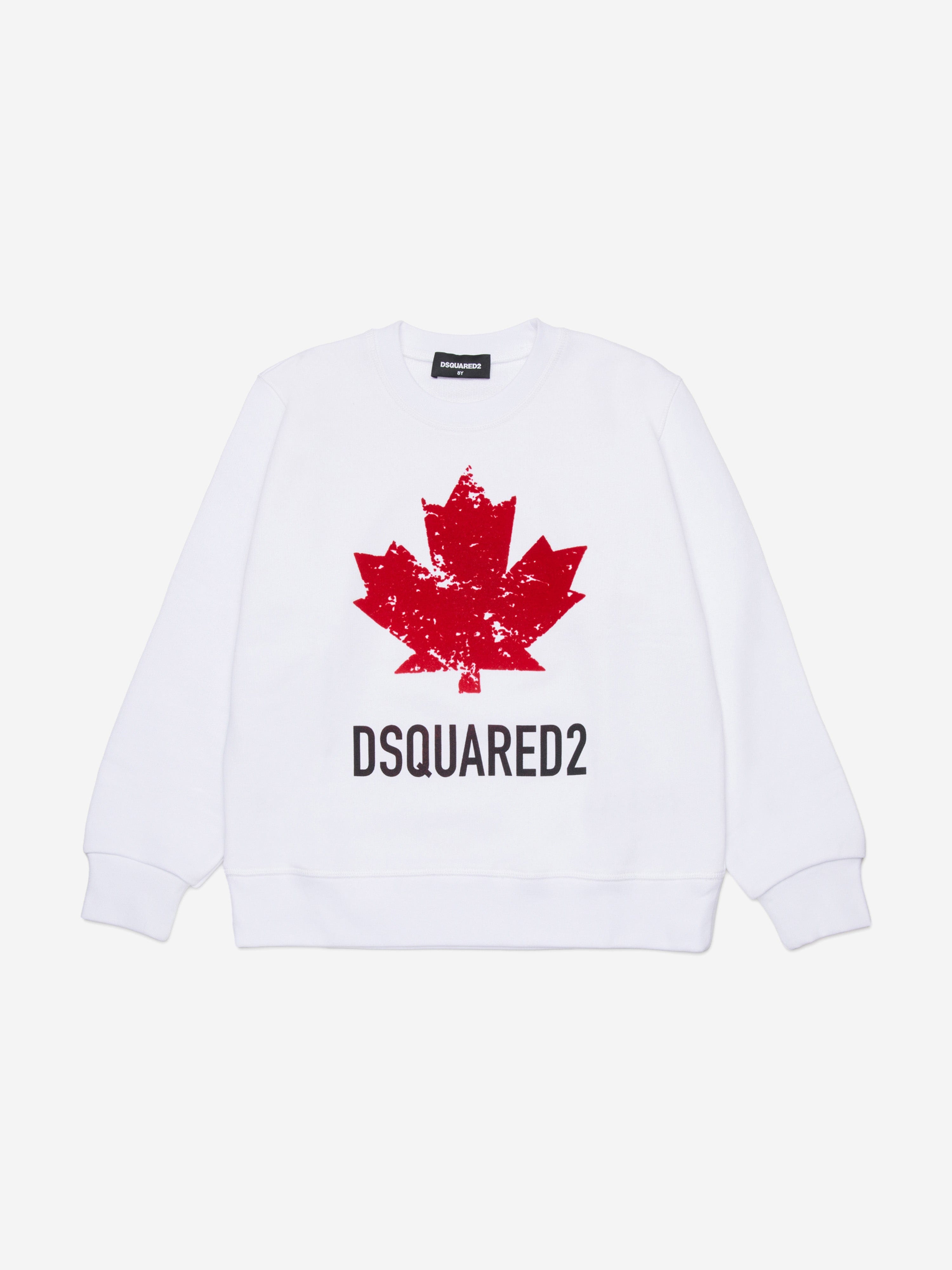 Dsquared2 Kids Maple Leaf Logo Sweatshirt in White