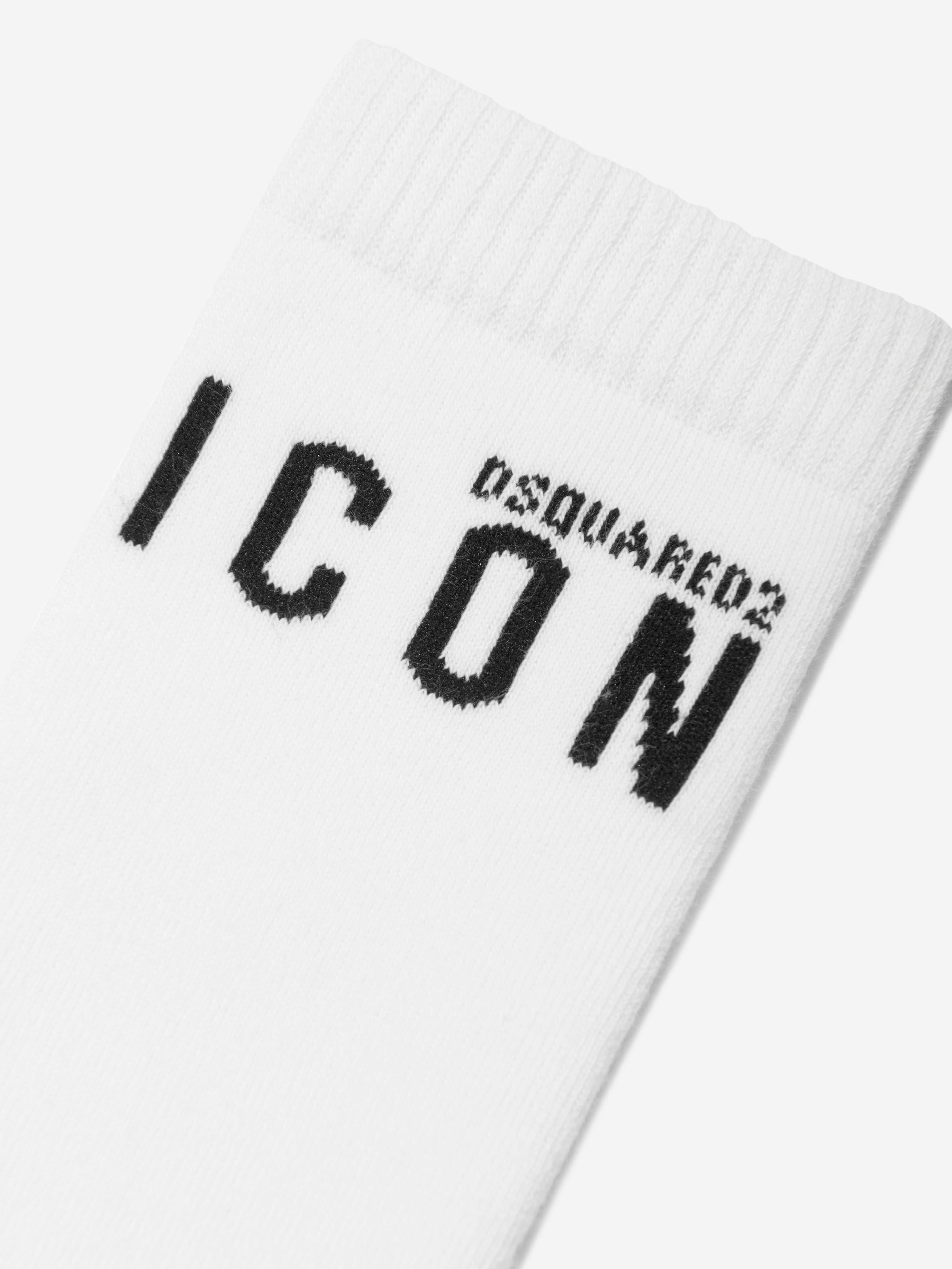 Dsquared2 Kids Icon Logo Socks in White