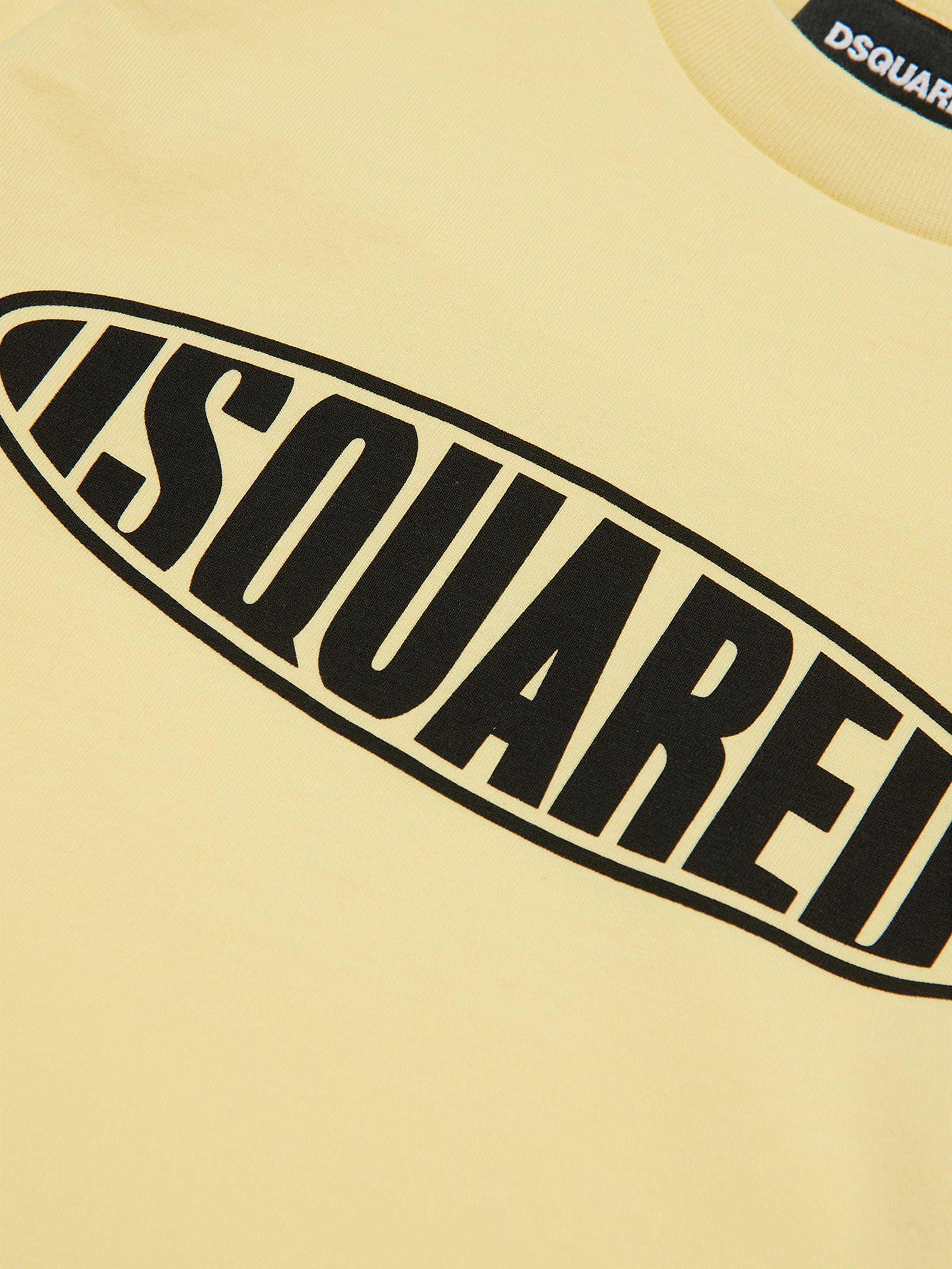 Dsquared2 Kids Rounded Logo T-Shirt in Yellow