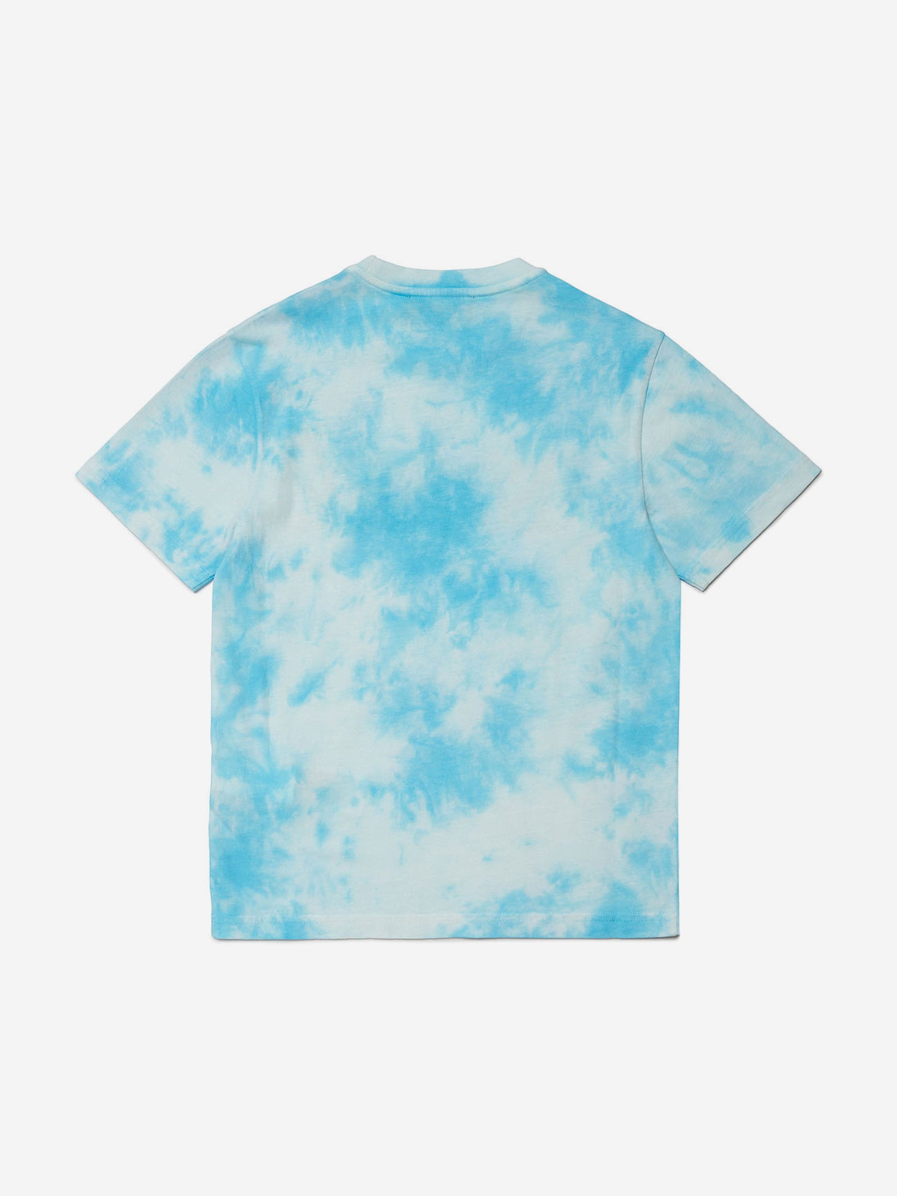 Dsquared2 Kids Tie-Dye Logo T-Shirt in Blue