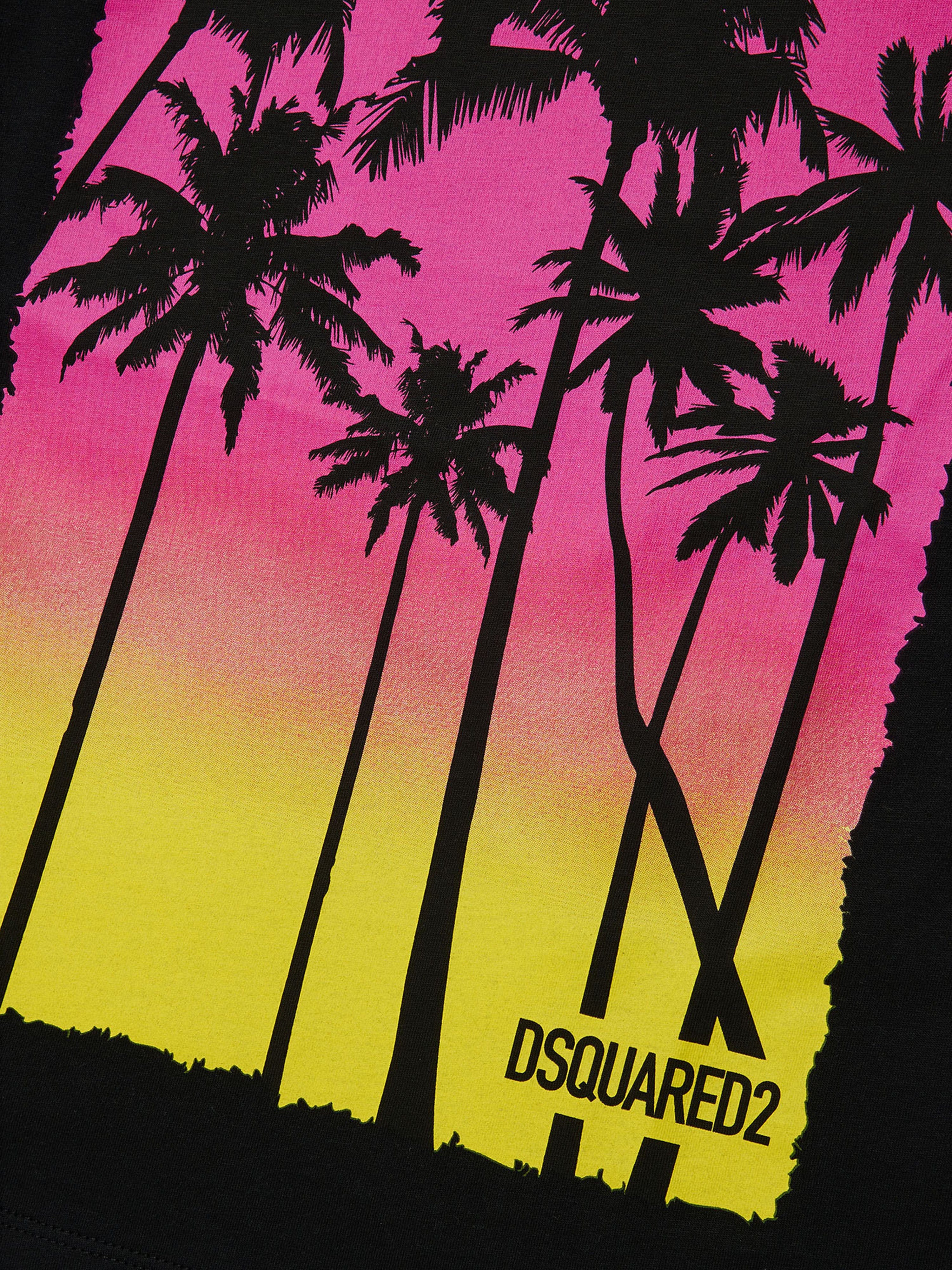 Dsquared2 Kids Palm Tree T-Shirt in Black