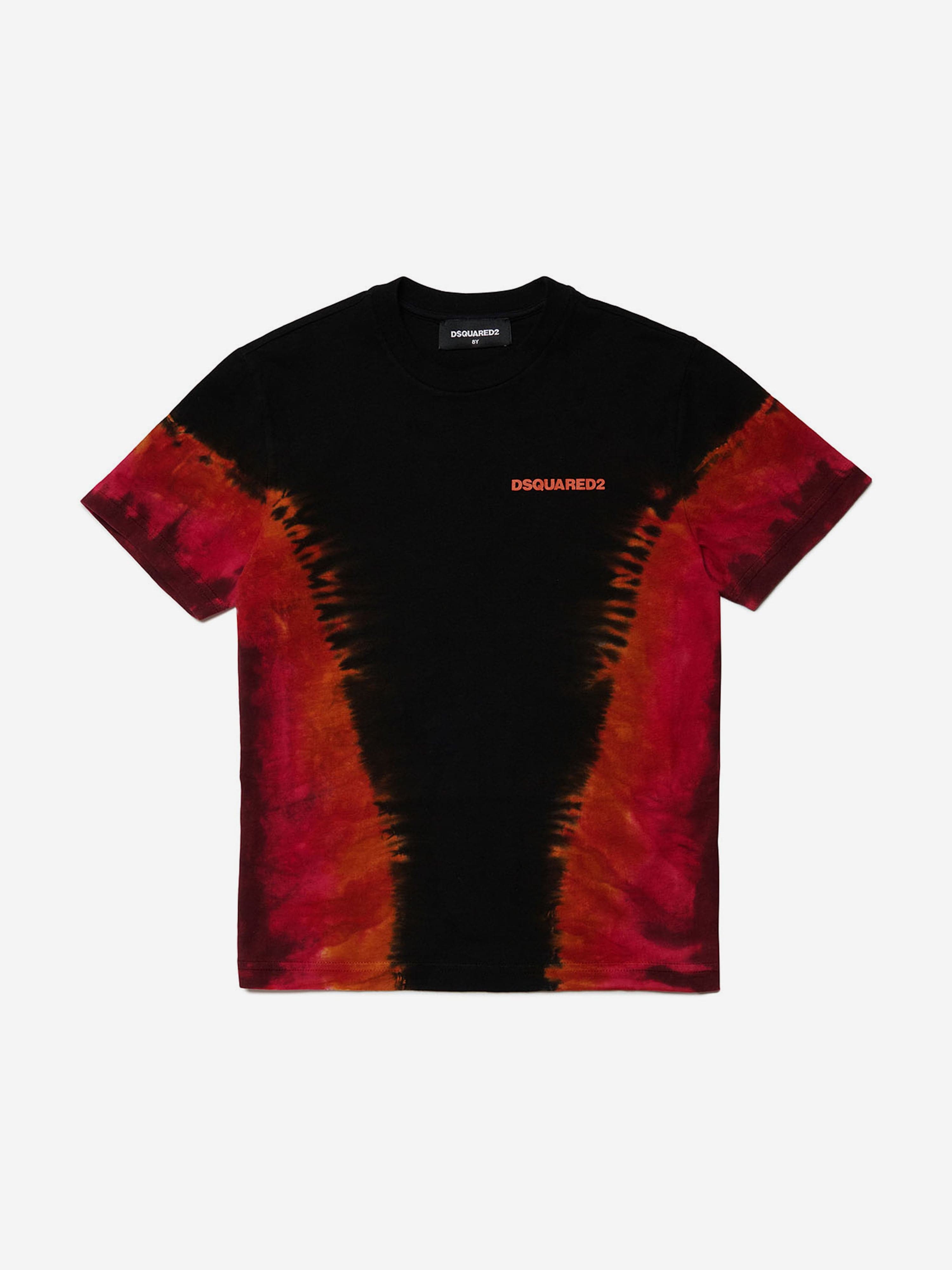 Dsquared2 Boys Tie-Dye Logo T-Shirt in Black