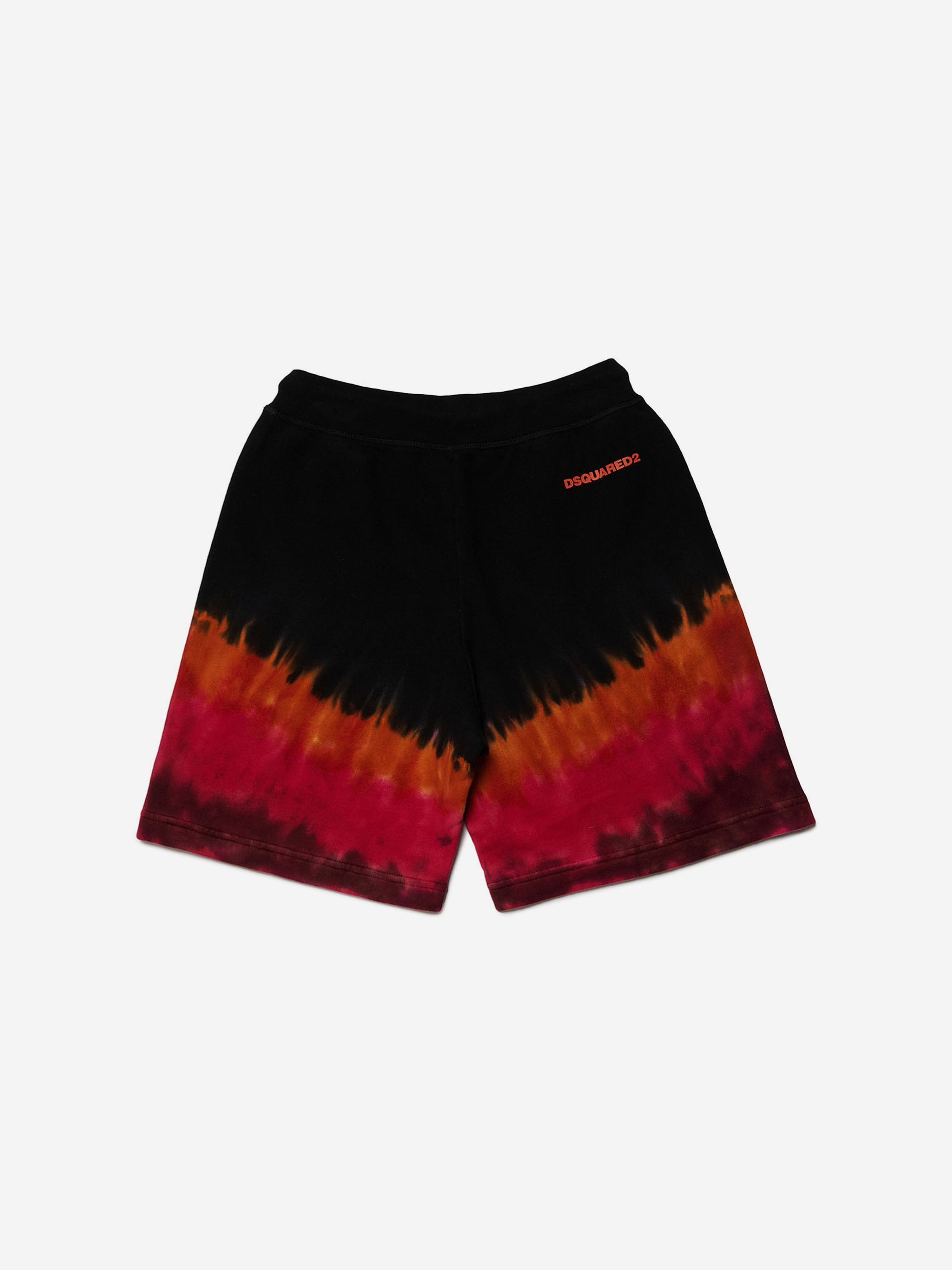 Dsquared2 Boys Tie-Dye Logo Shorts in Black