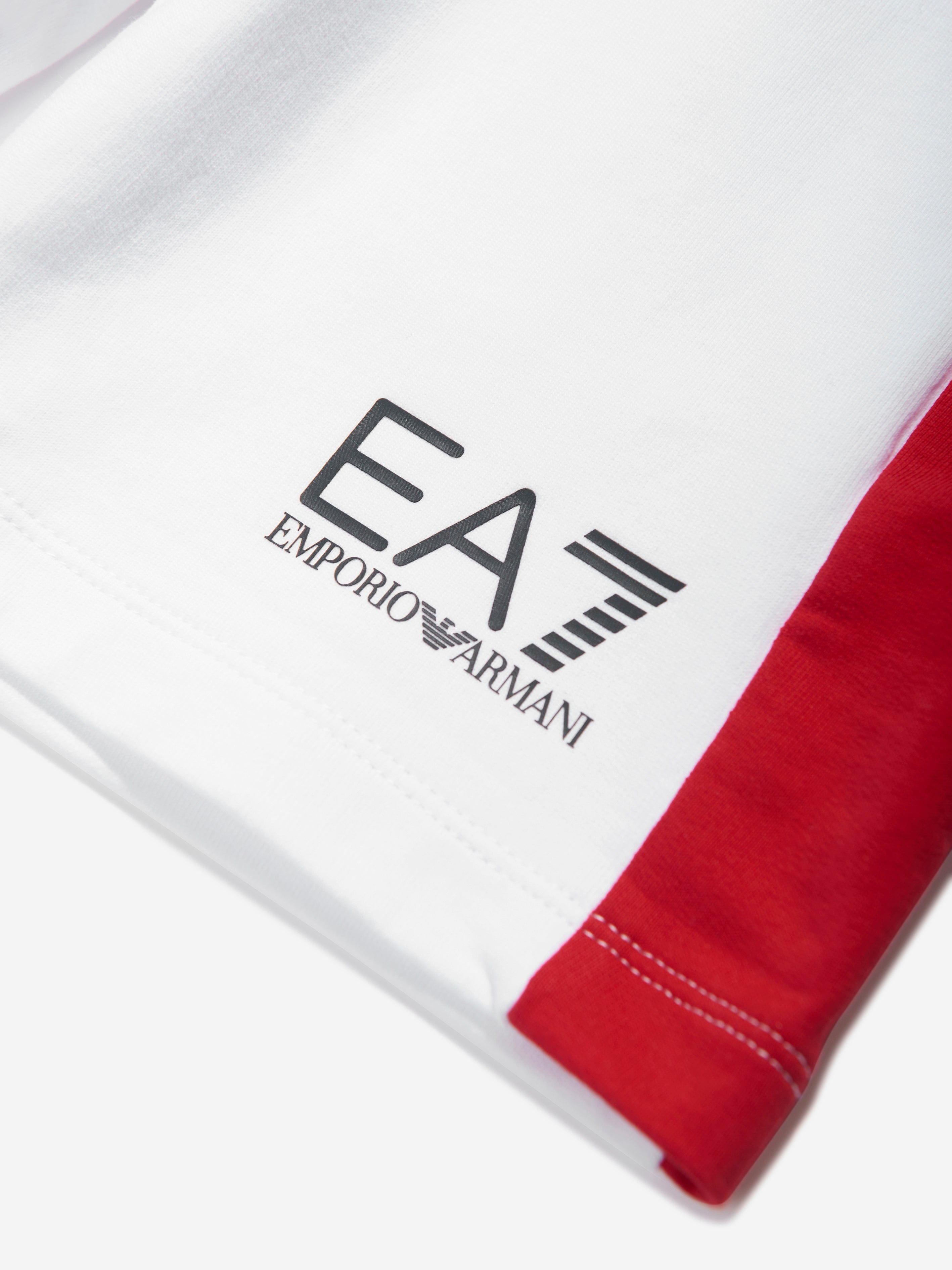 EA7 Emporio Armani Boys Colourblock Shorts in White