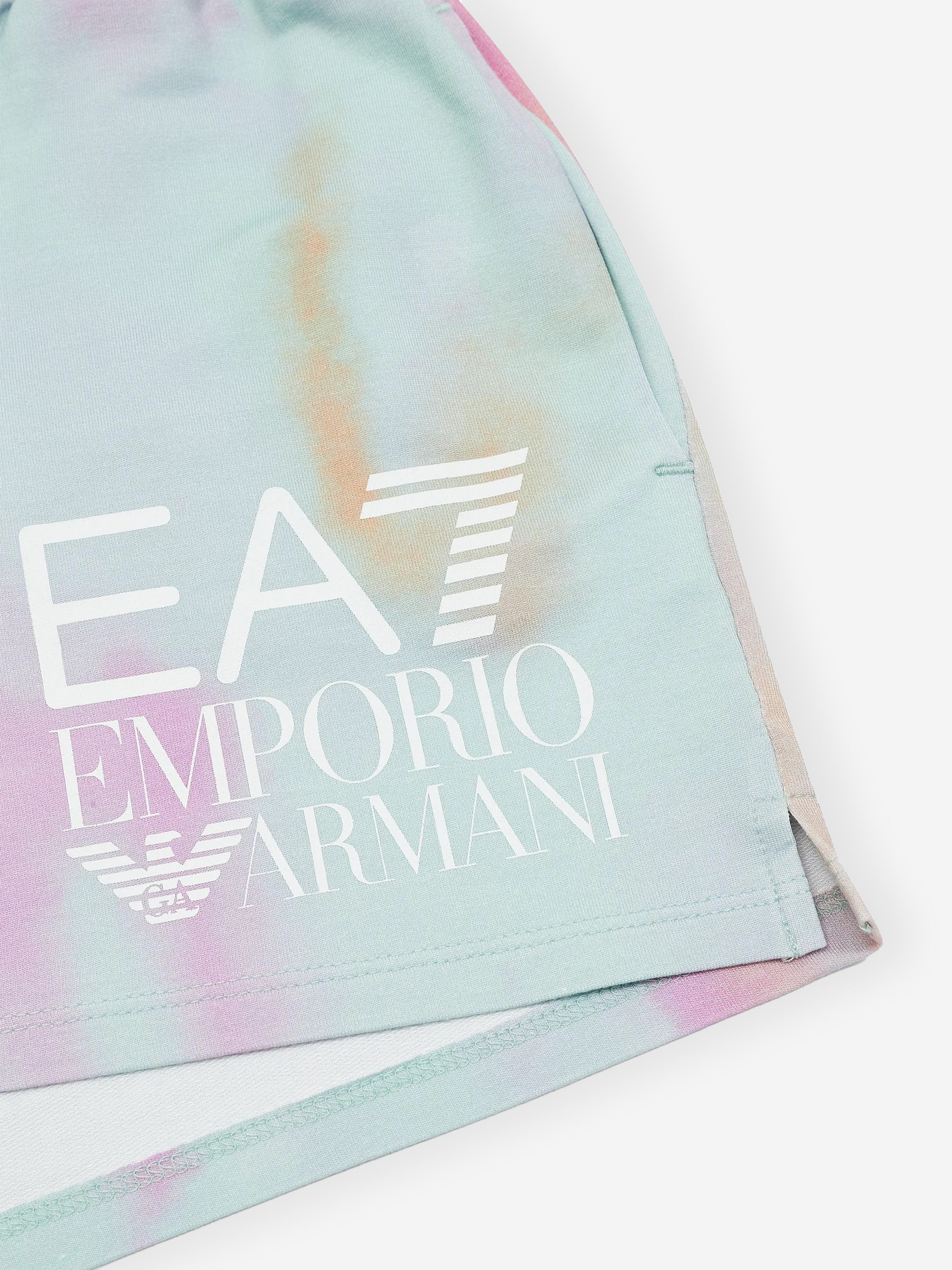 EA7 Emporio Armani Girls Tie Dye Shorts in Multicolour