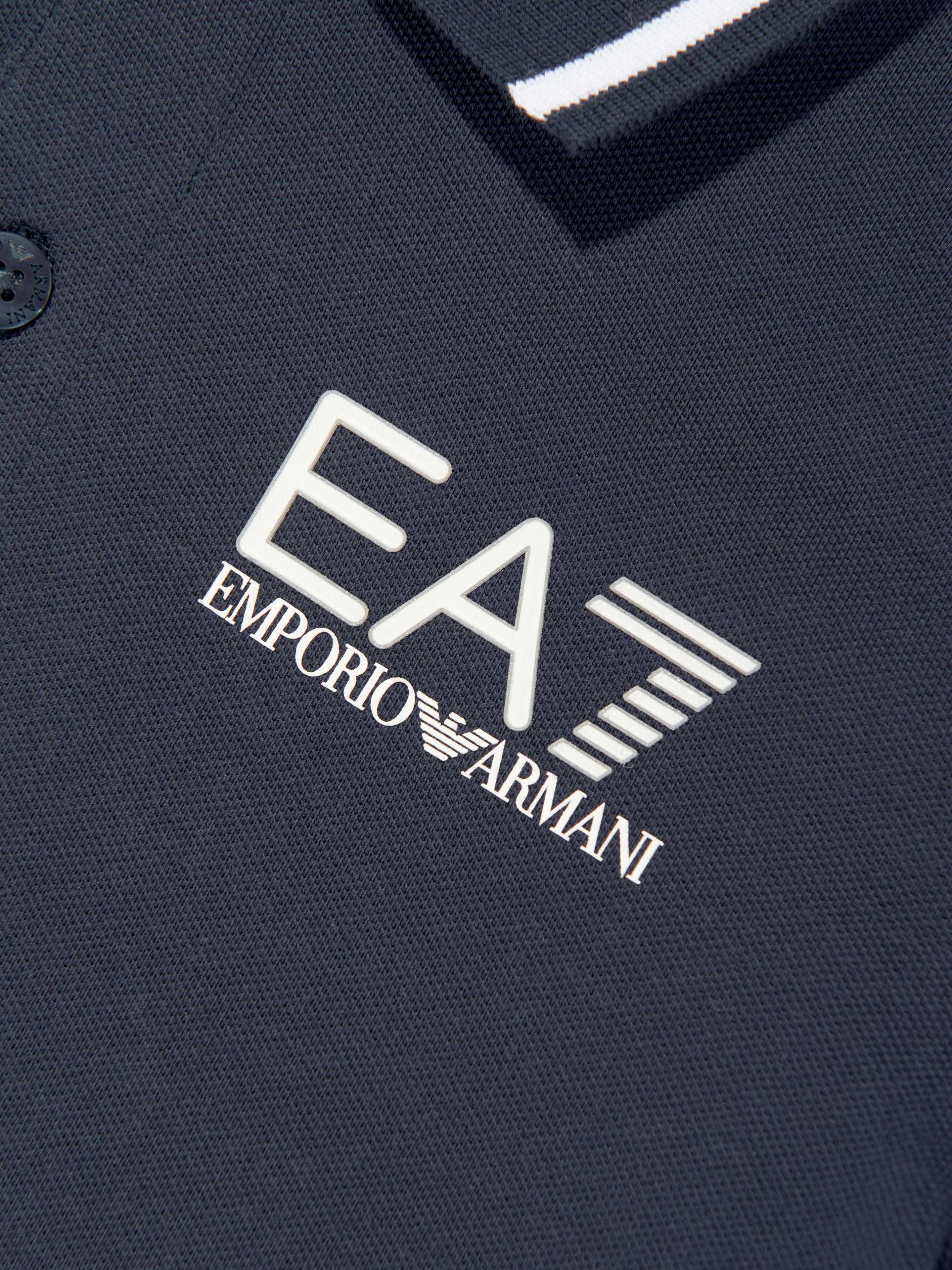 EA7 Emporio Armani Boys Logo Polo Shirt in Navy