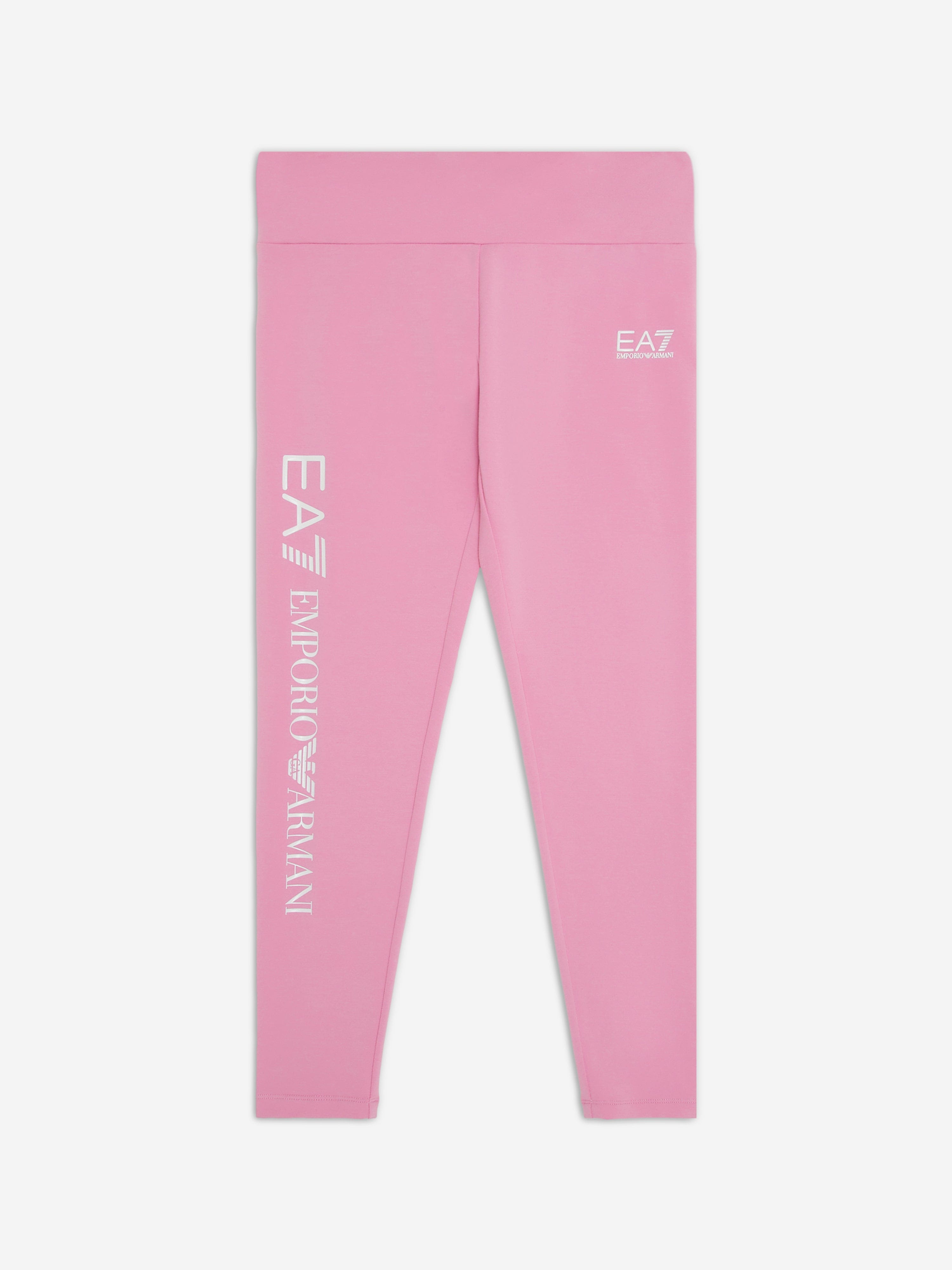 EA7 Emporio Armani Girls Logo Leggings in Pink