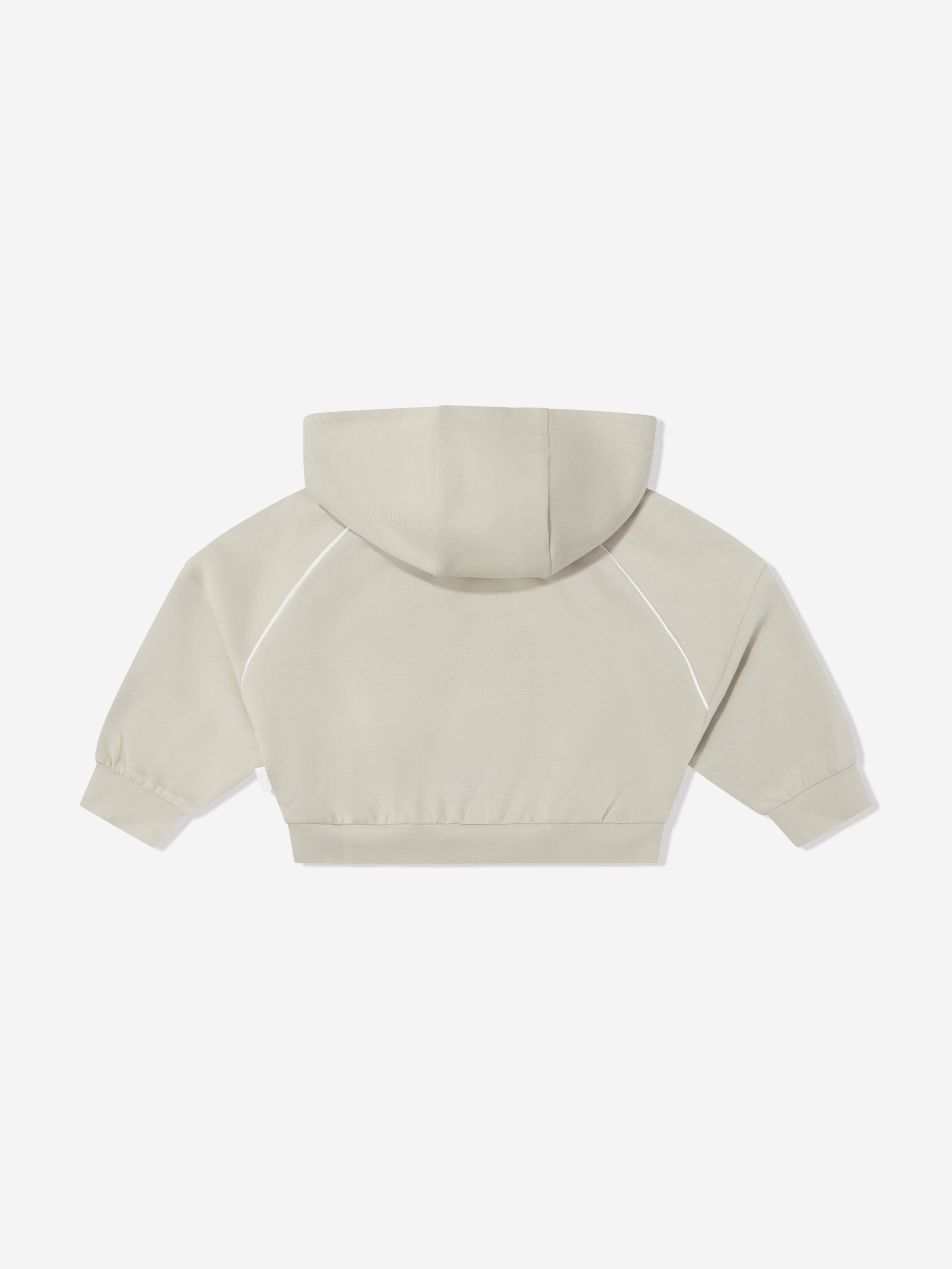 EA7 Emporio Armani Girls Logo Hoodie in Beige