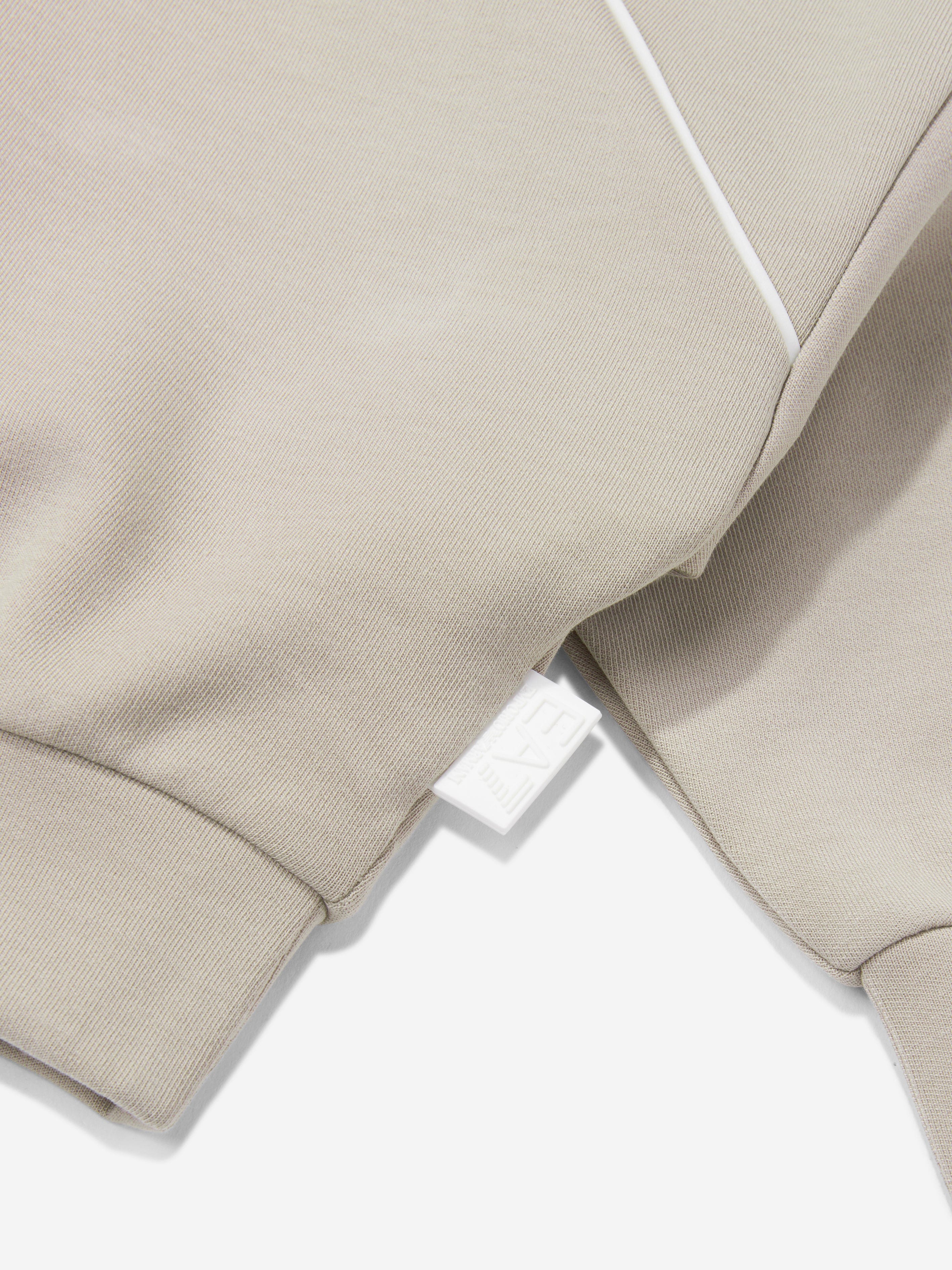 EA7 Emporio Armani Girls Logo Hoodie in Beige