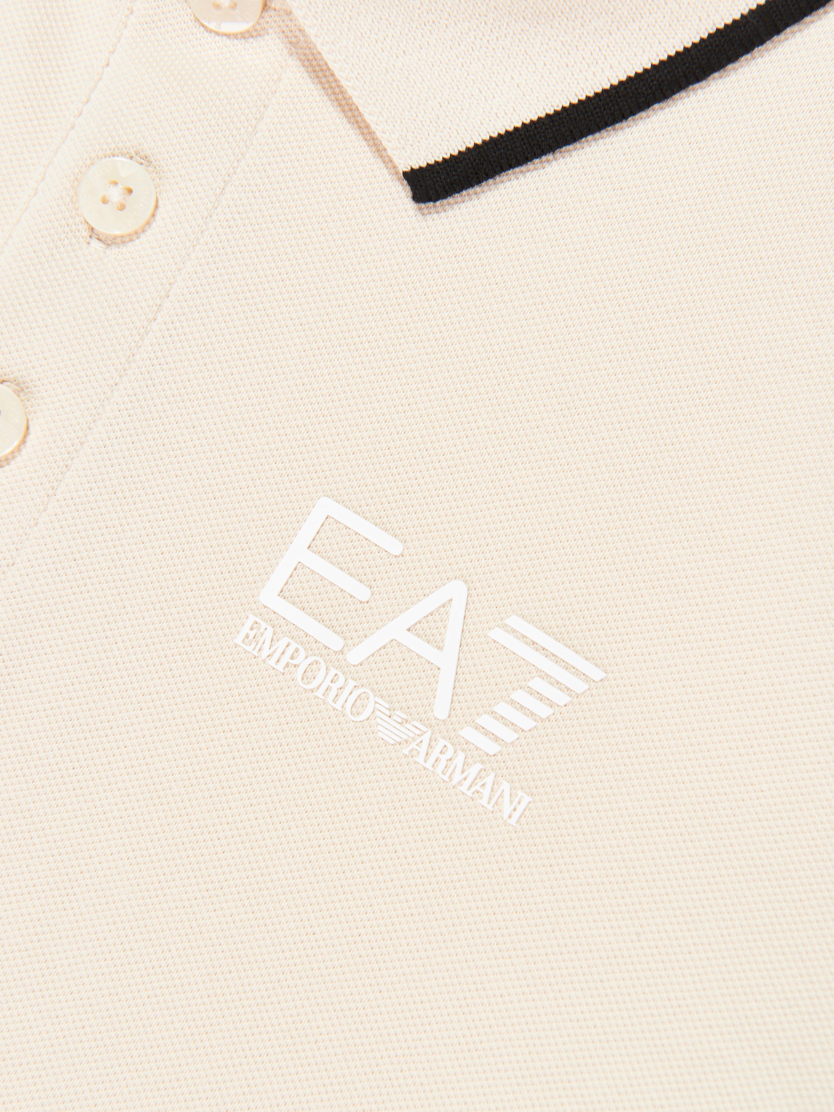EA7 Emporio Armani Boys Train Core ID Polo Shirt in Beige