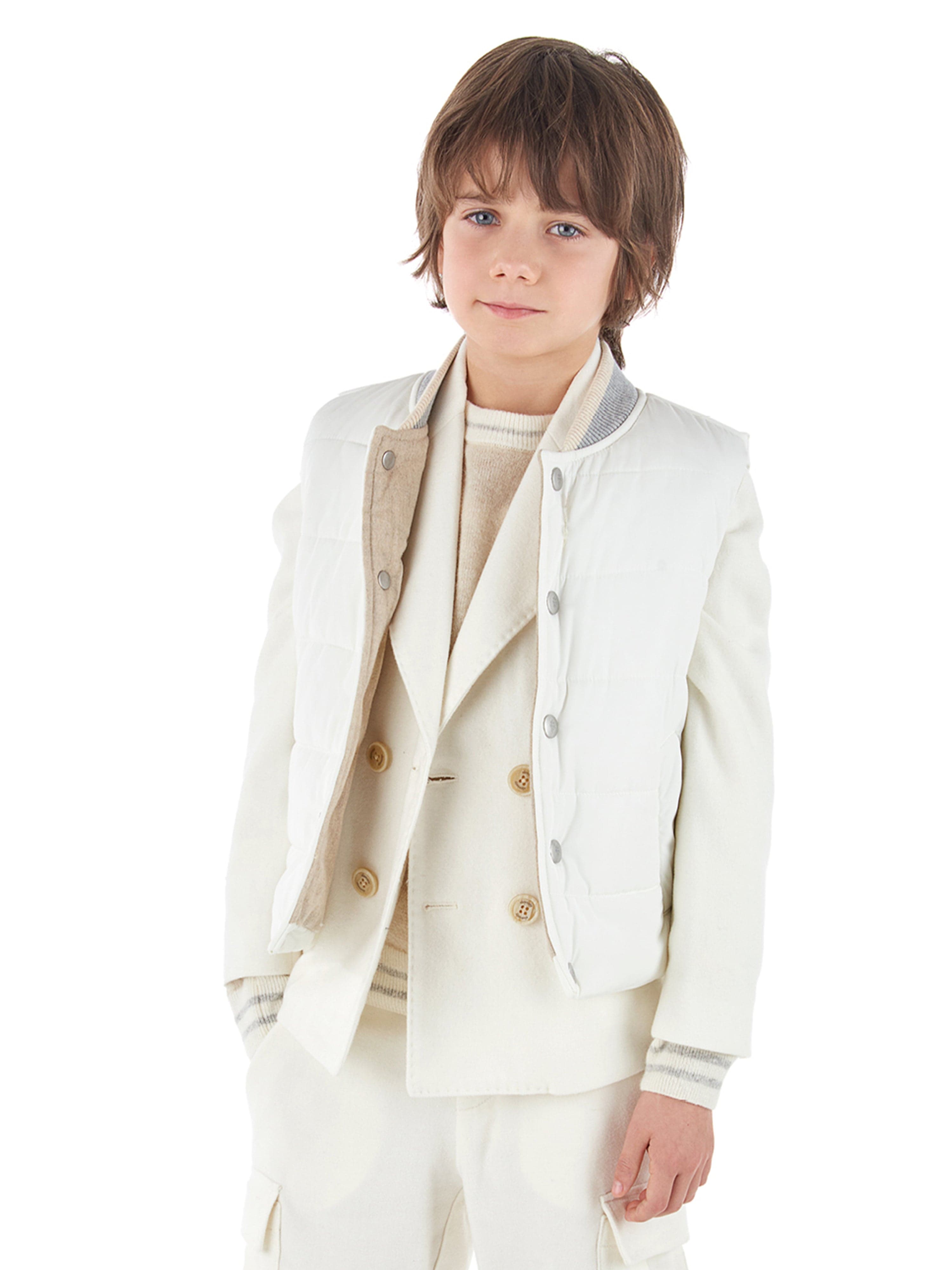 Eleventy Boys Quilted Gilet in Ivory