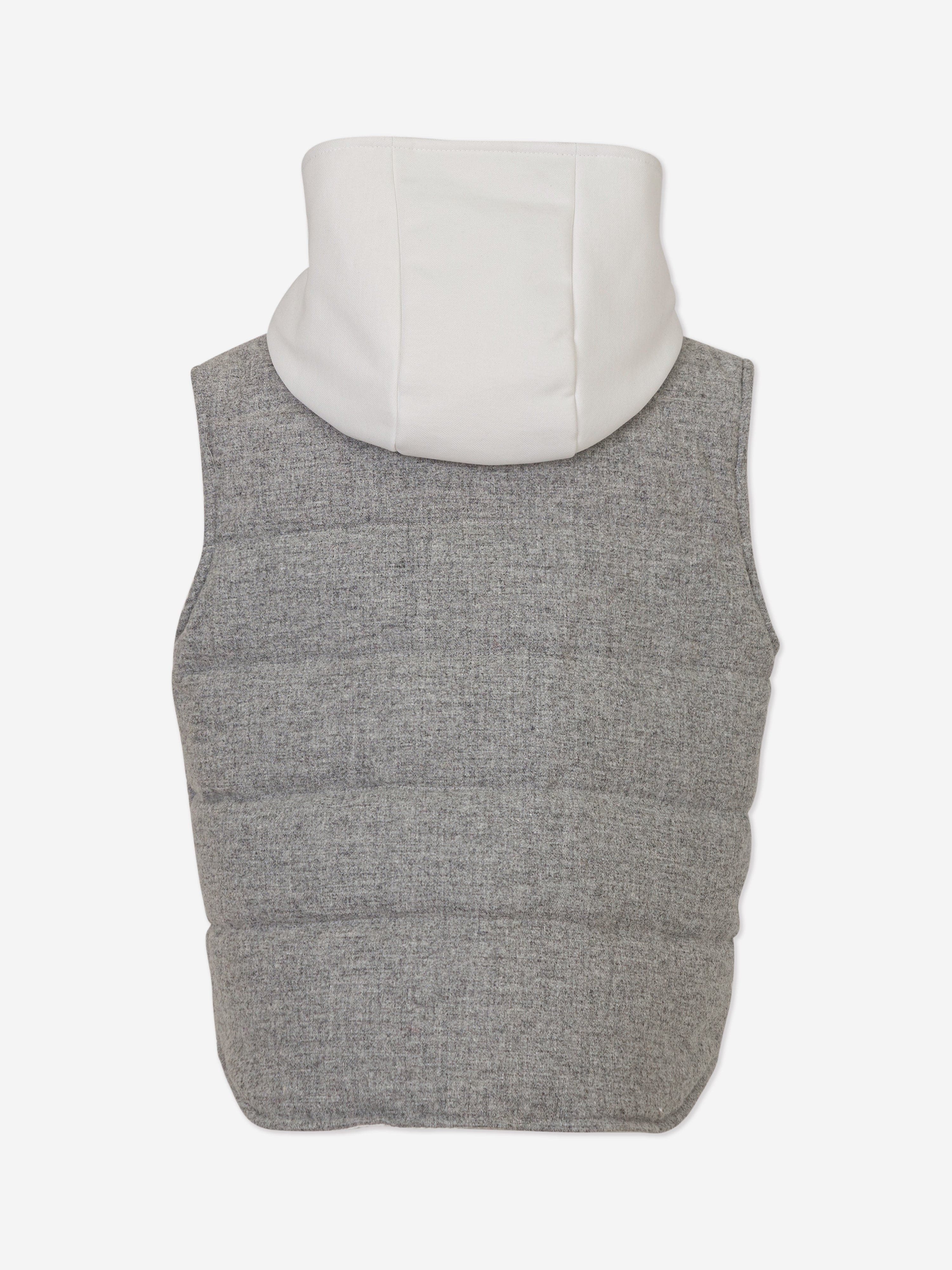 Eleventy Boys Hooded Gilet in Grey