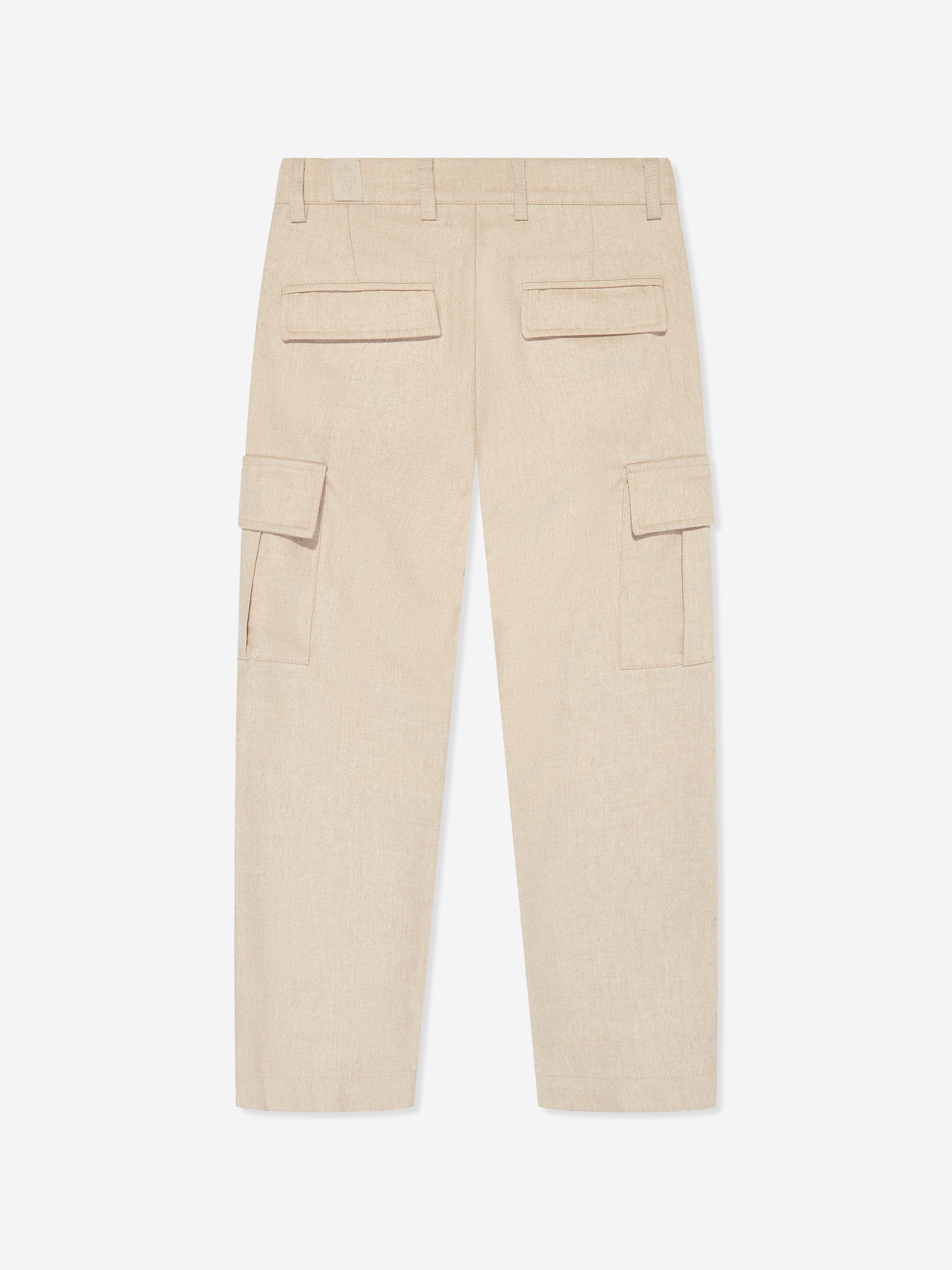 Eleventy Boys Cargo Trousers in Beige