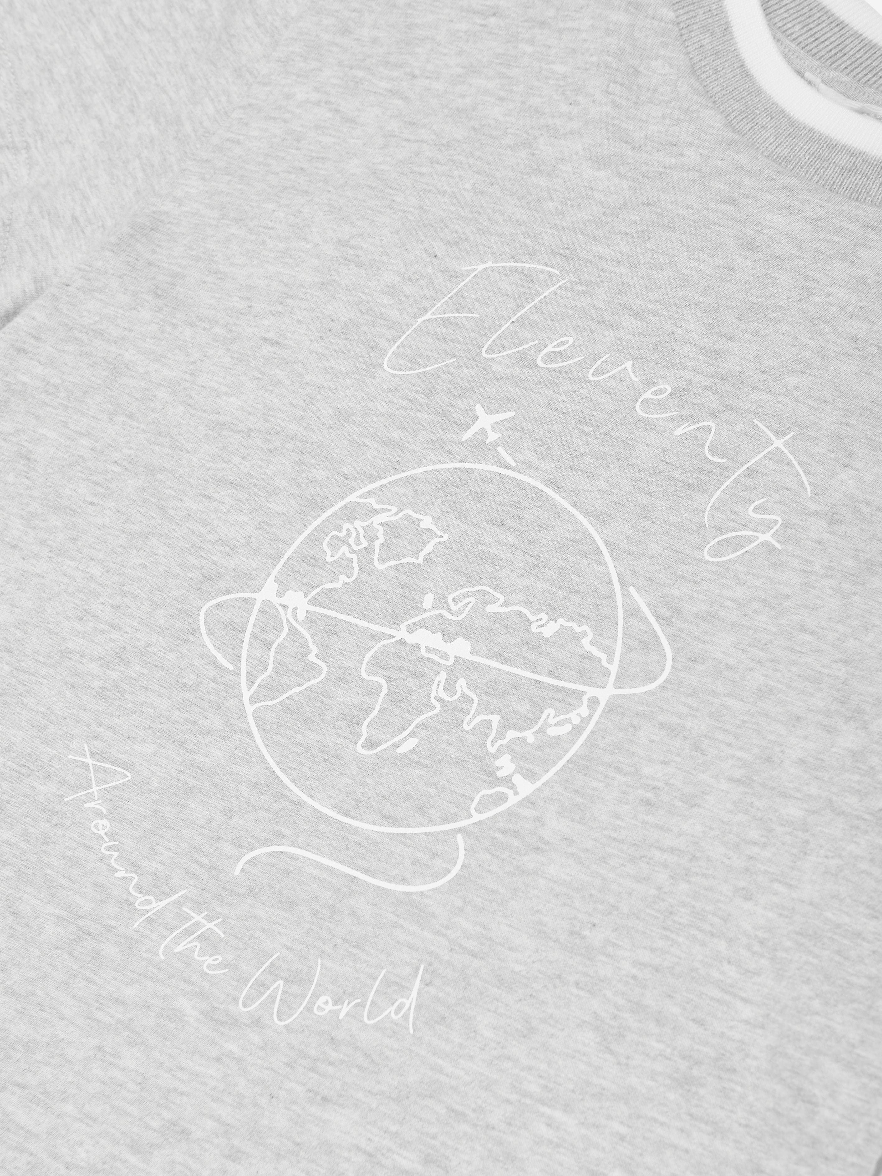 Eleventy Boys Around The World T-Shirt in Grey