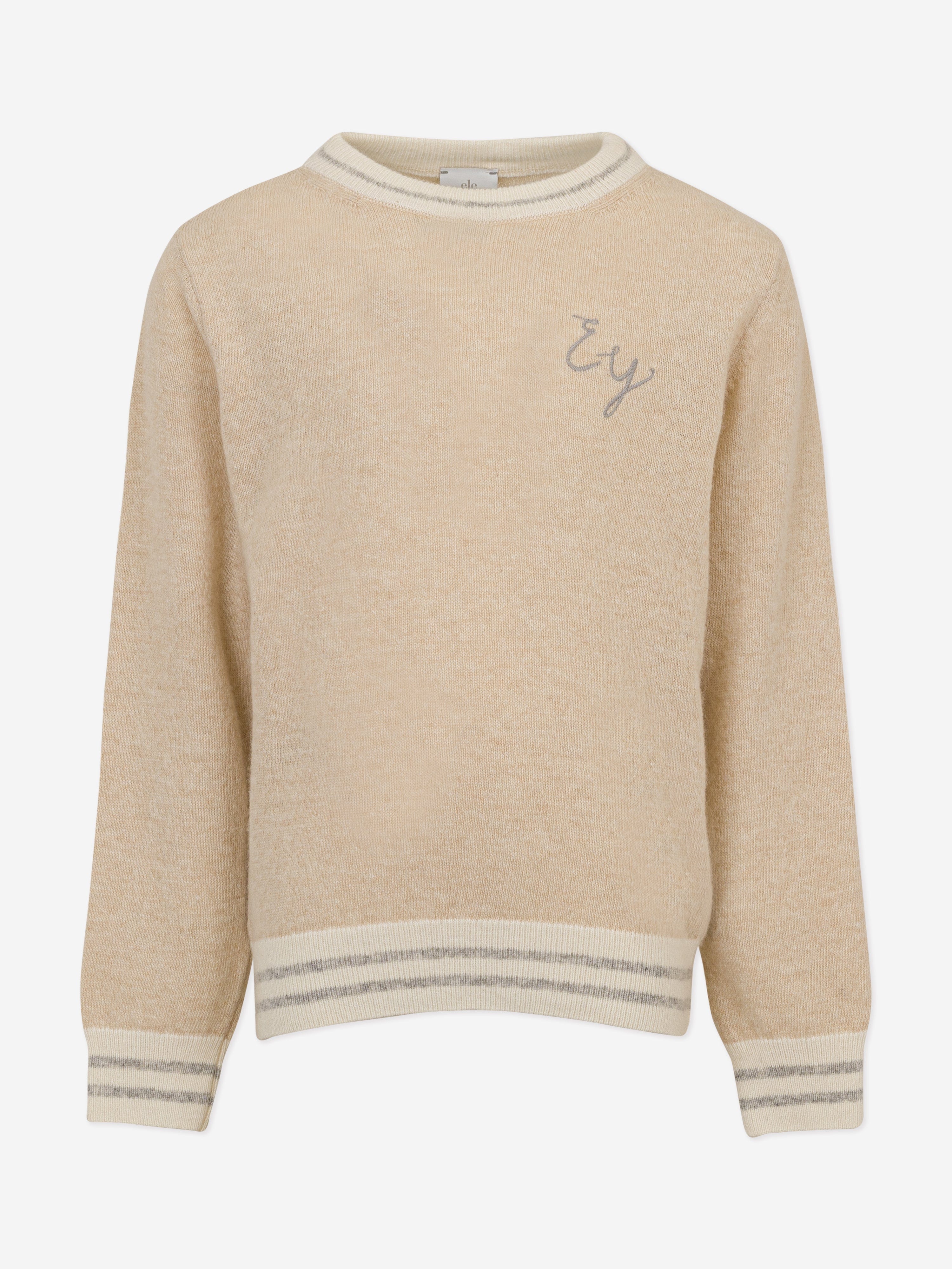 Eleventy Boys Logo Jumper in Beige