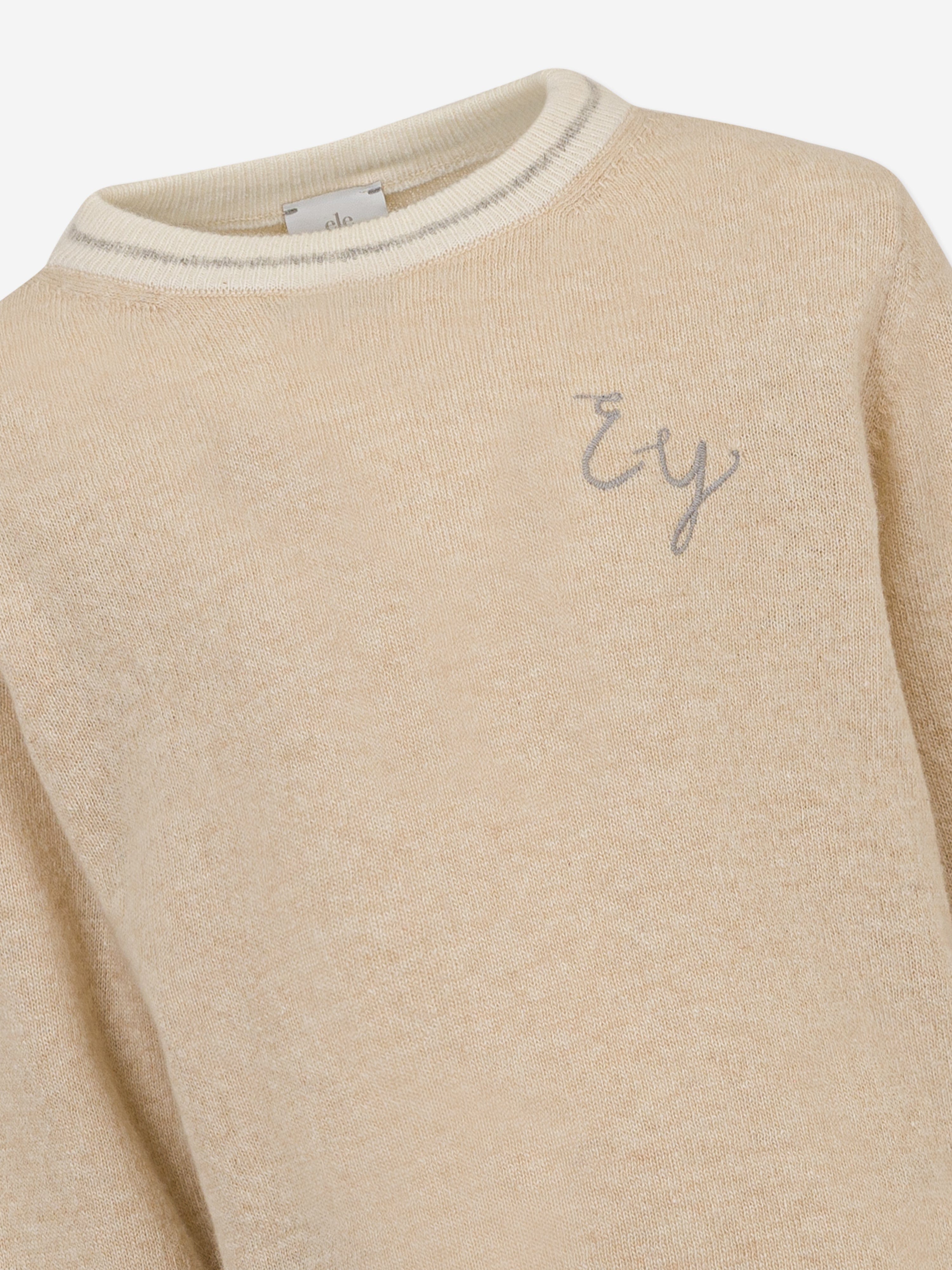 Eleventy Boys Logo Jumper in Beige