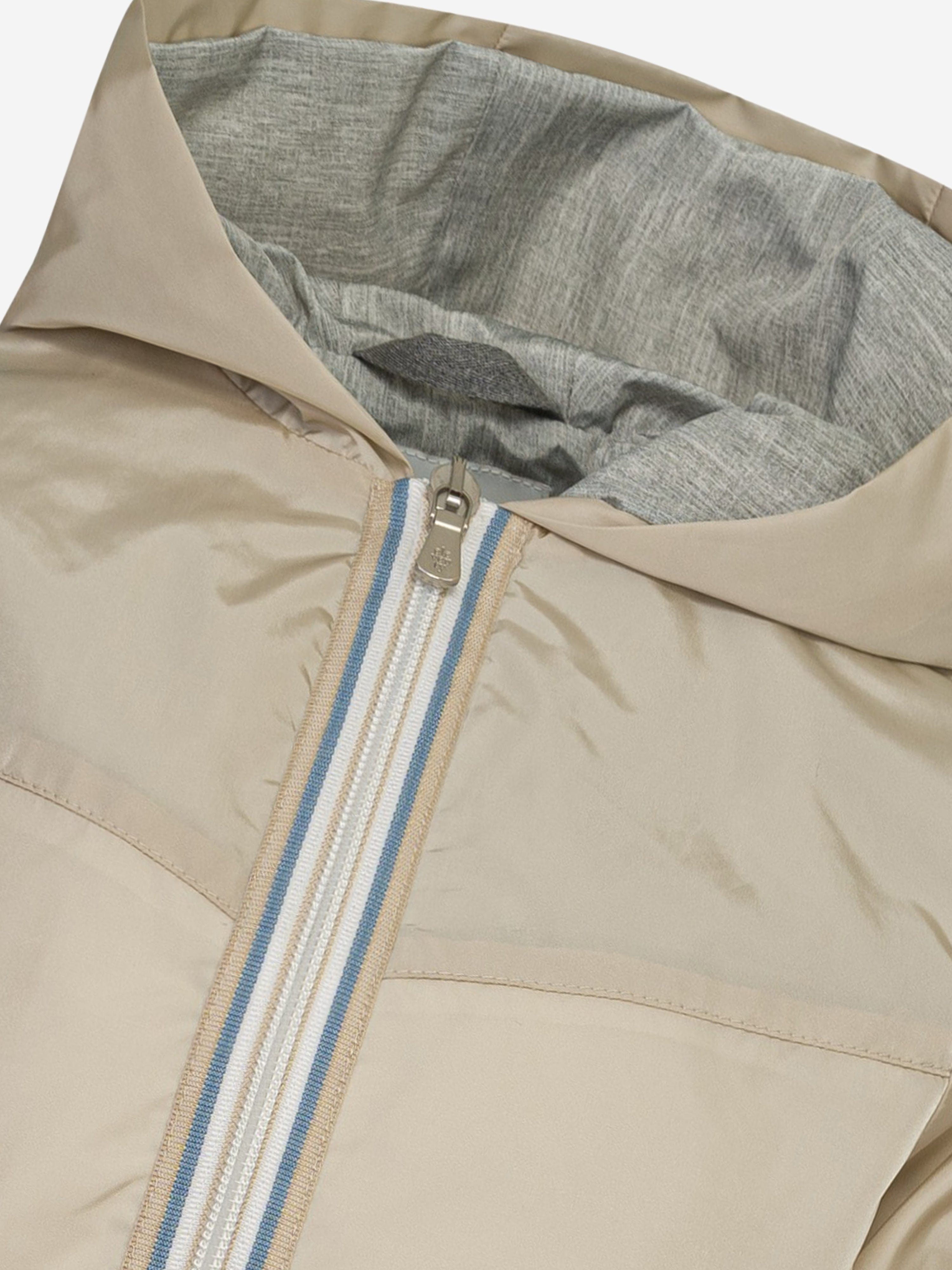 Eleventy Boys Hooded Zip Up Jacket in Beige