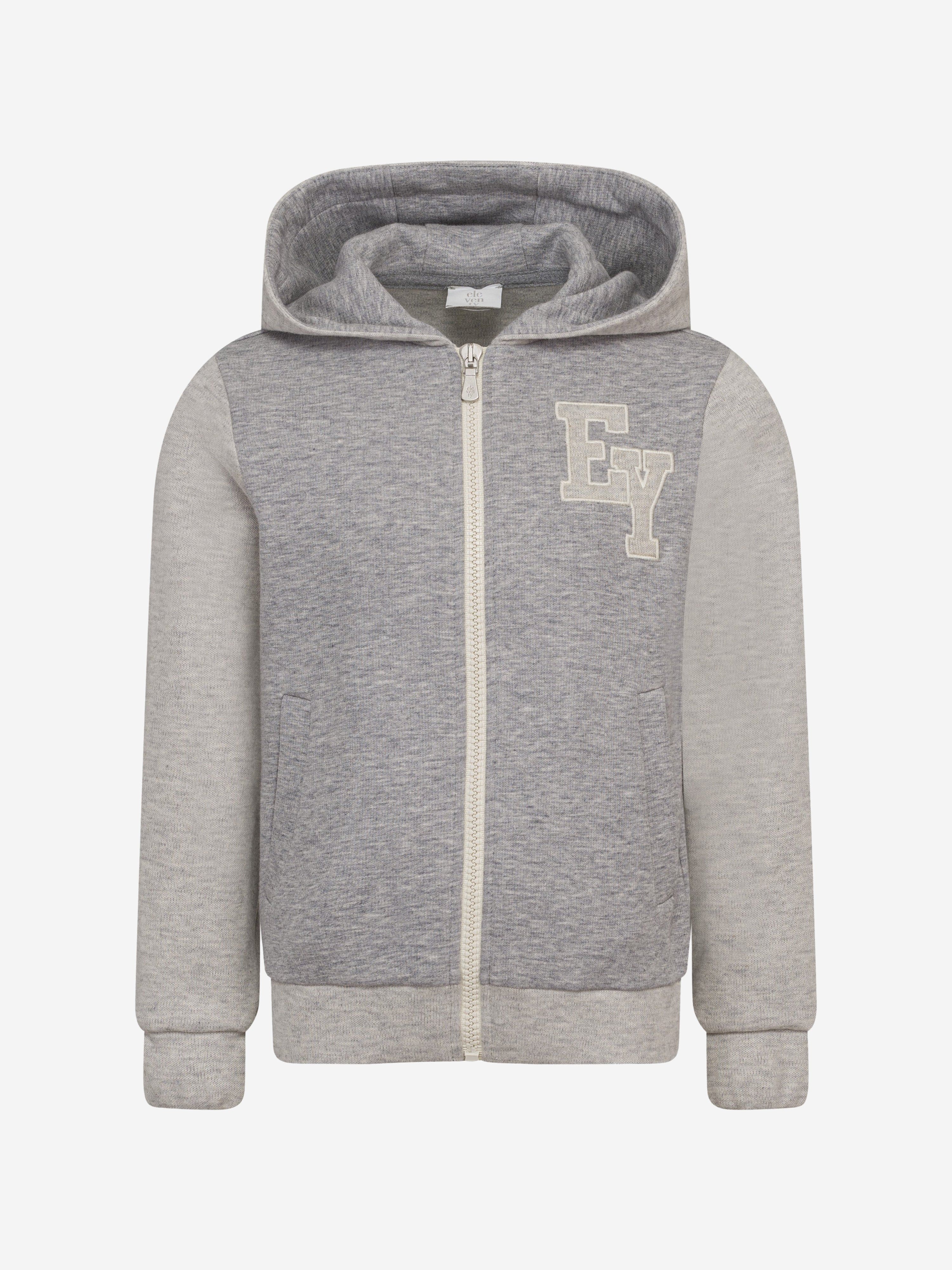 Eleventy Boys Logo Zip Up Top in Beige