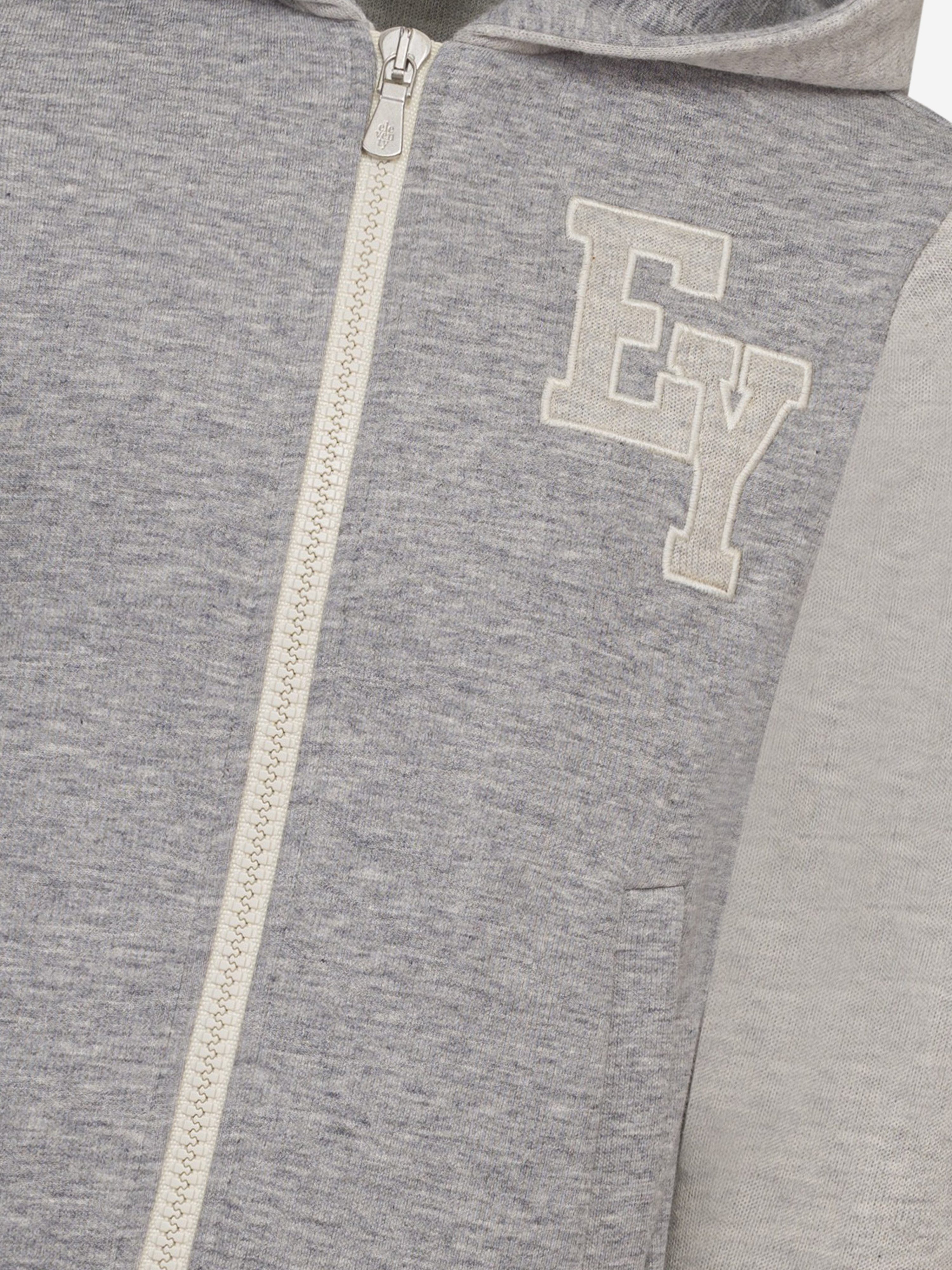 Eleventy Boys Logo Zip Up Top in Beige