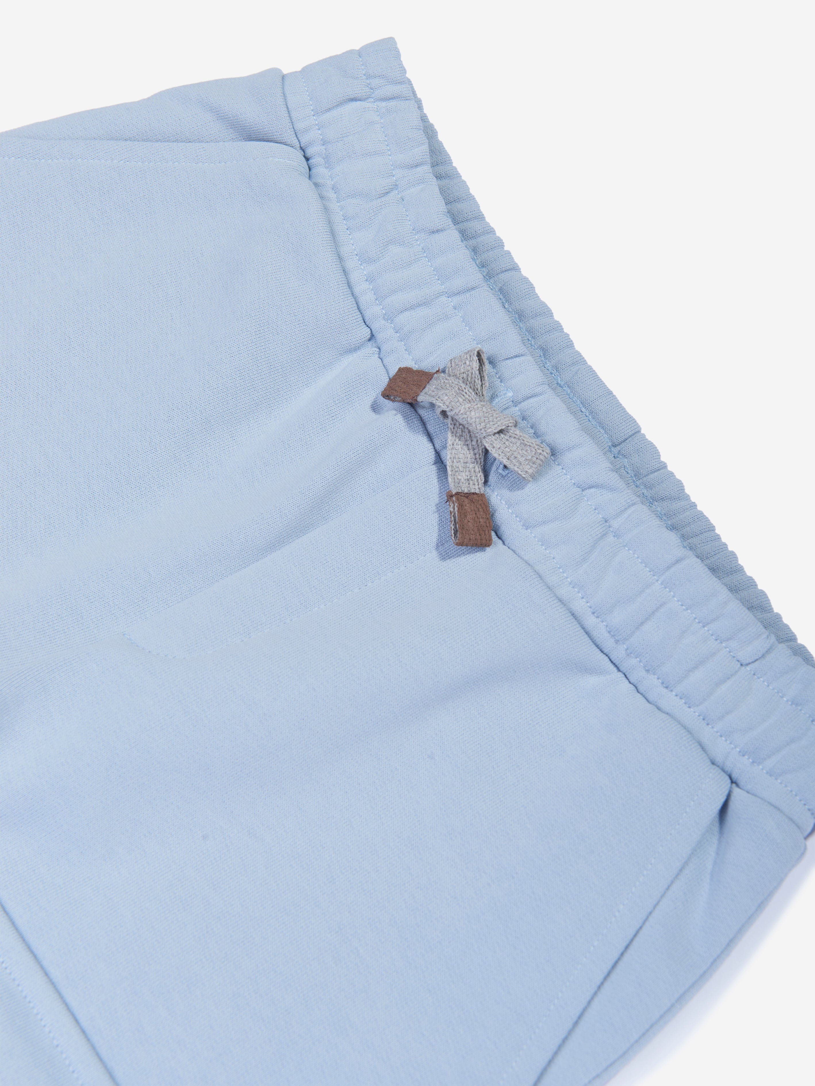 Eleventy Boys Jersey Cargo Shorts in Blue