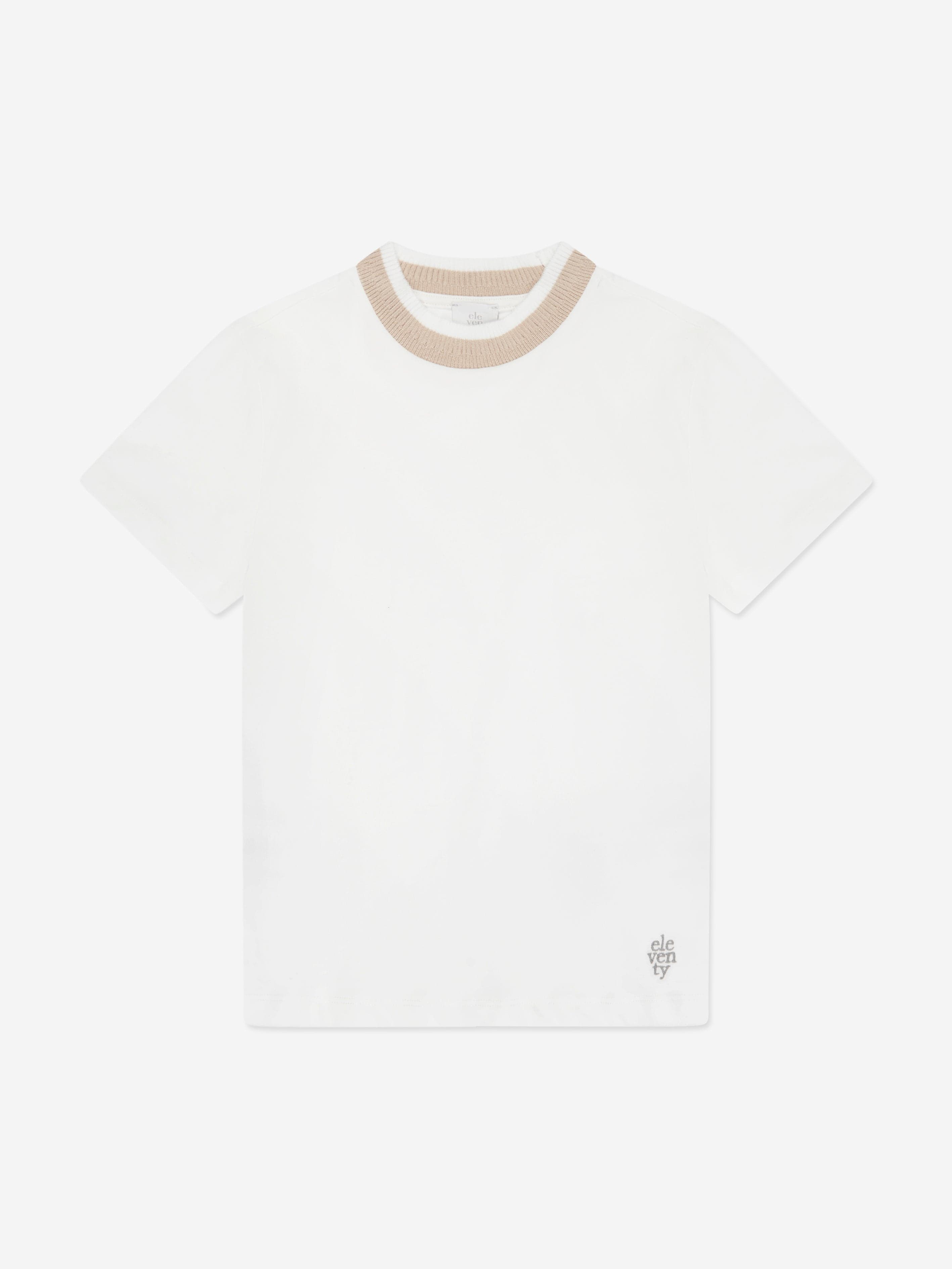 Eleventy Boys Logo T-Shirt in Ivory