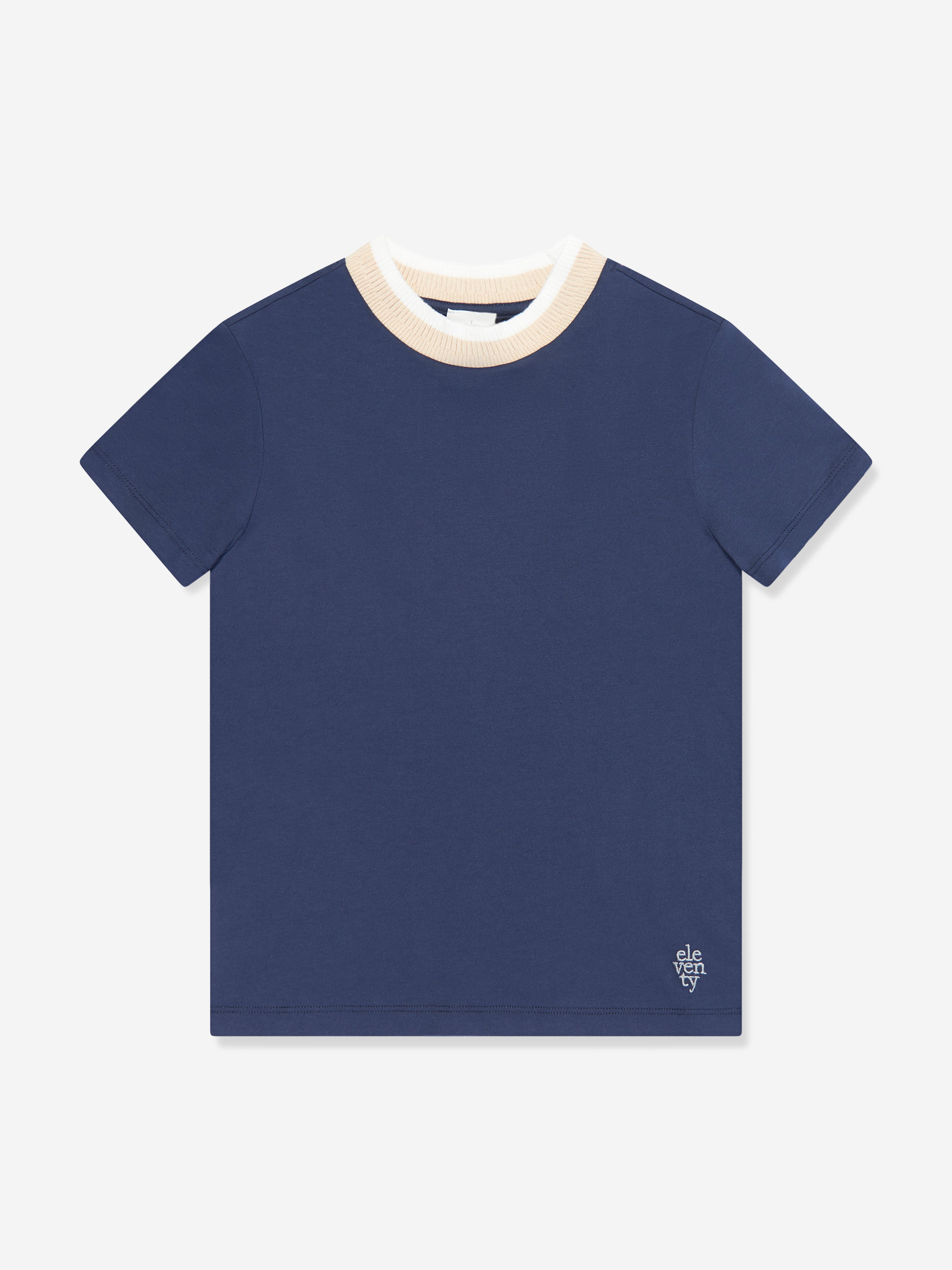 Eleventy Boys Logo T-Shirt in Navy