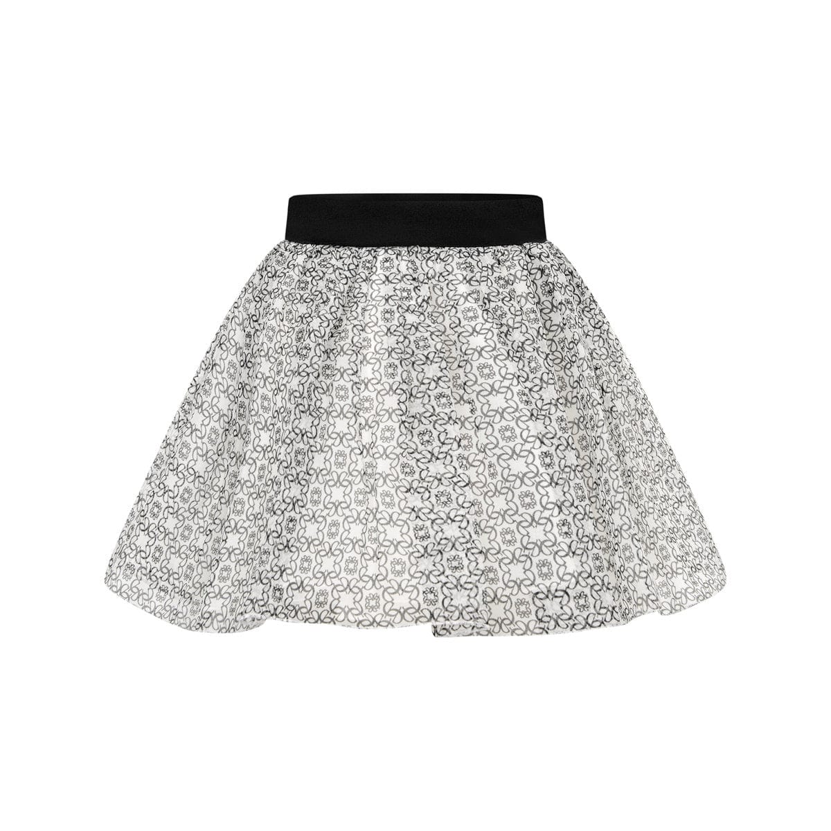 Elie Saab Girls Patterned Silk Skirt in Black