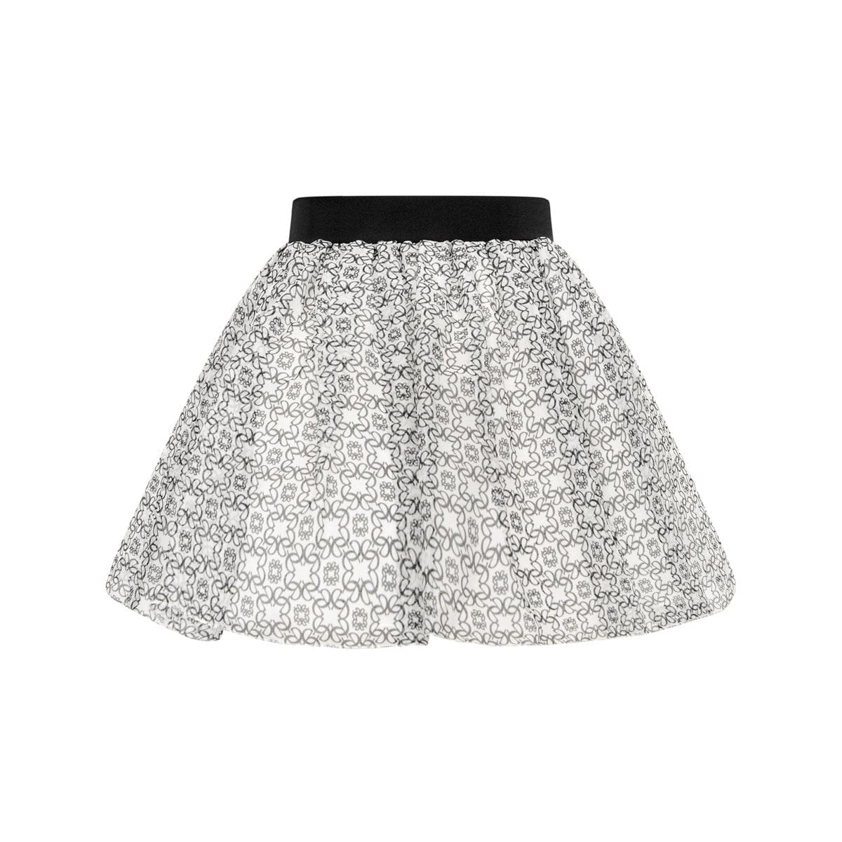 Elie Saab Girls Patterned Silk Skirt in Black