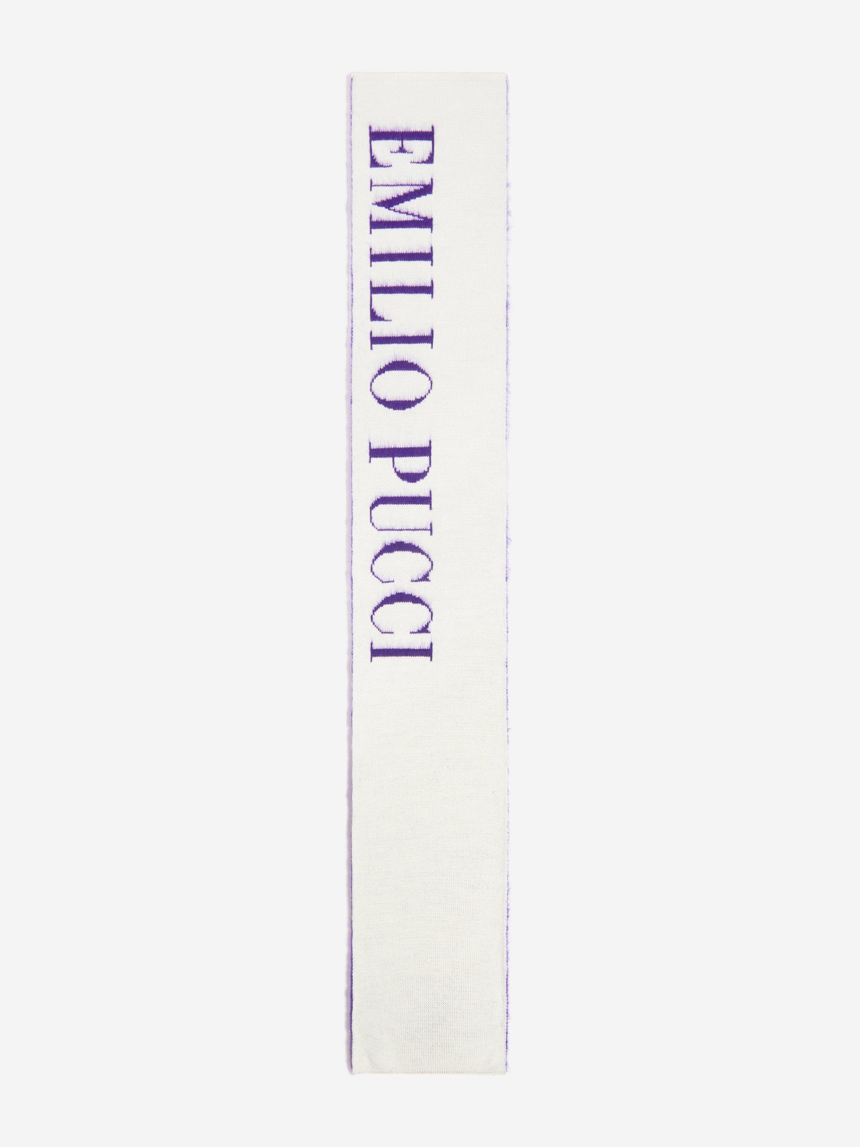 Pucci Girls Wool Knitted Logo Scarf